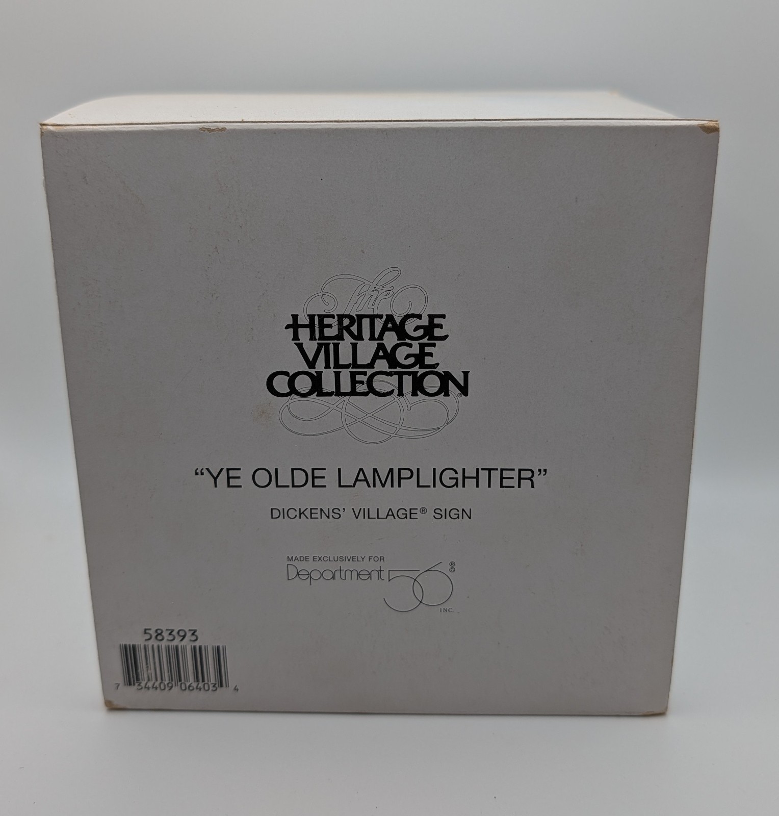 Dept 56 Heritage Village Ye Olde Lamplighter Dickens Sign 58393 Complete Set