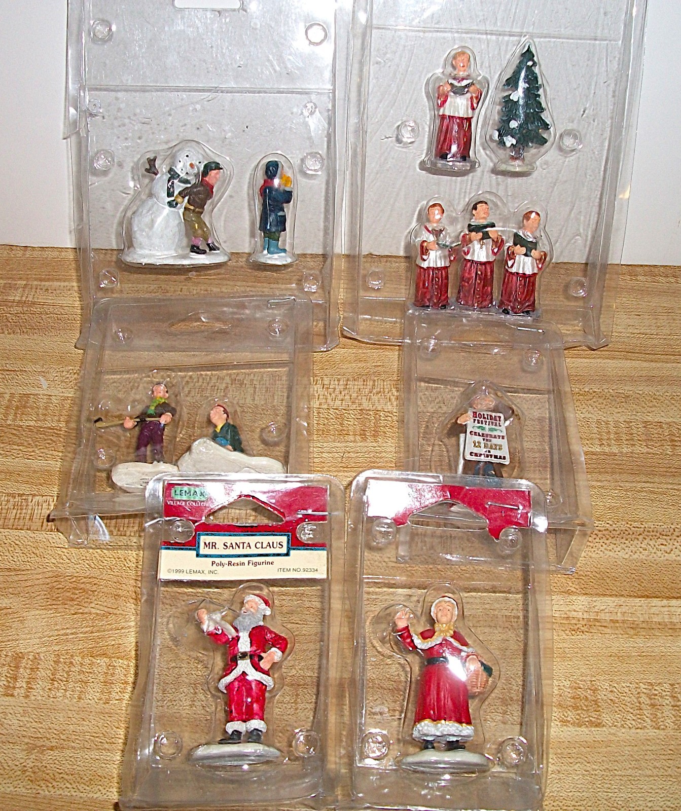 Lot of 10 Vintage Christmas Village Figurines in Original Packaging-Lemax