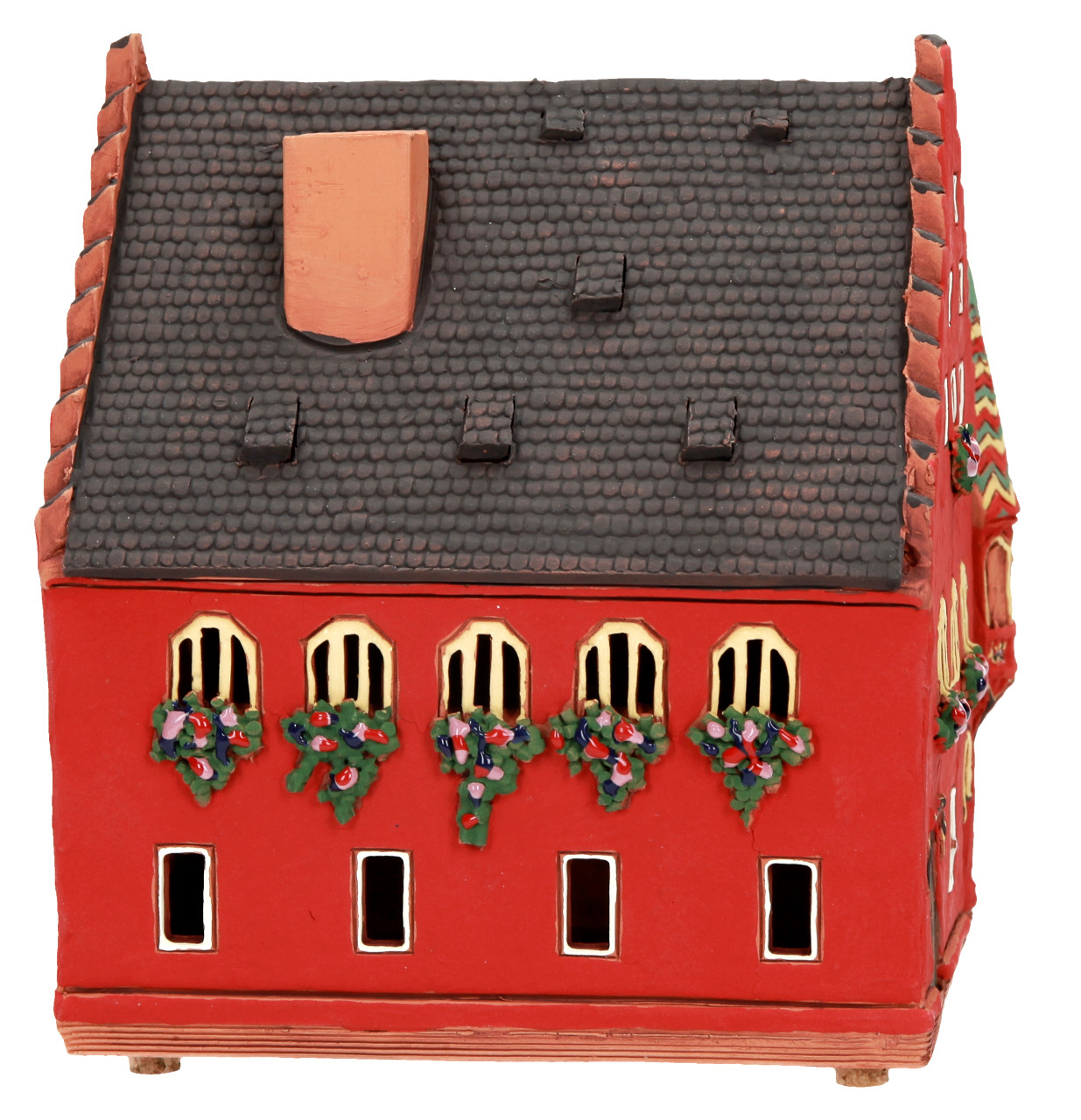 Ceramic Miniature House Candle Holder Old Merchants Hall Freiburg 15cm Midene