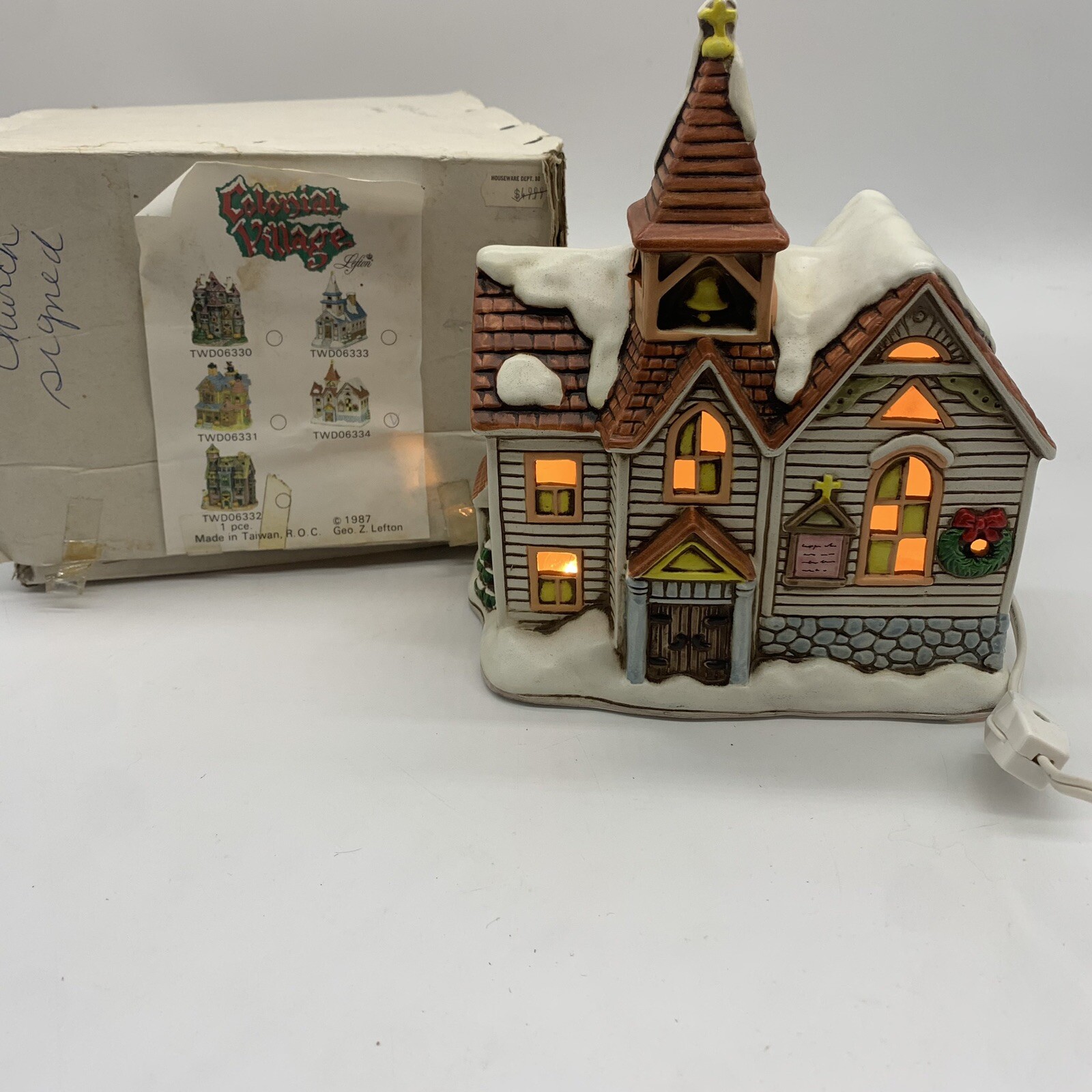 Vintage Lefton Colonial Village – Friendship Chapel – Byron Wood 1987