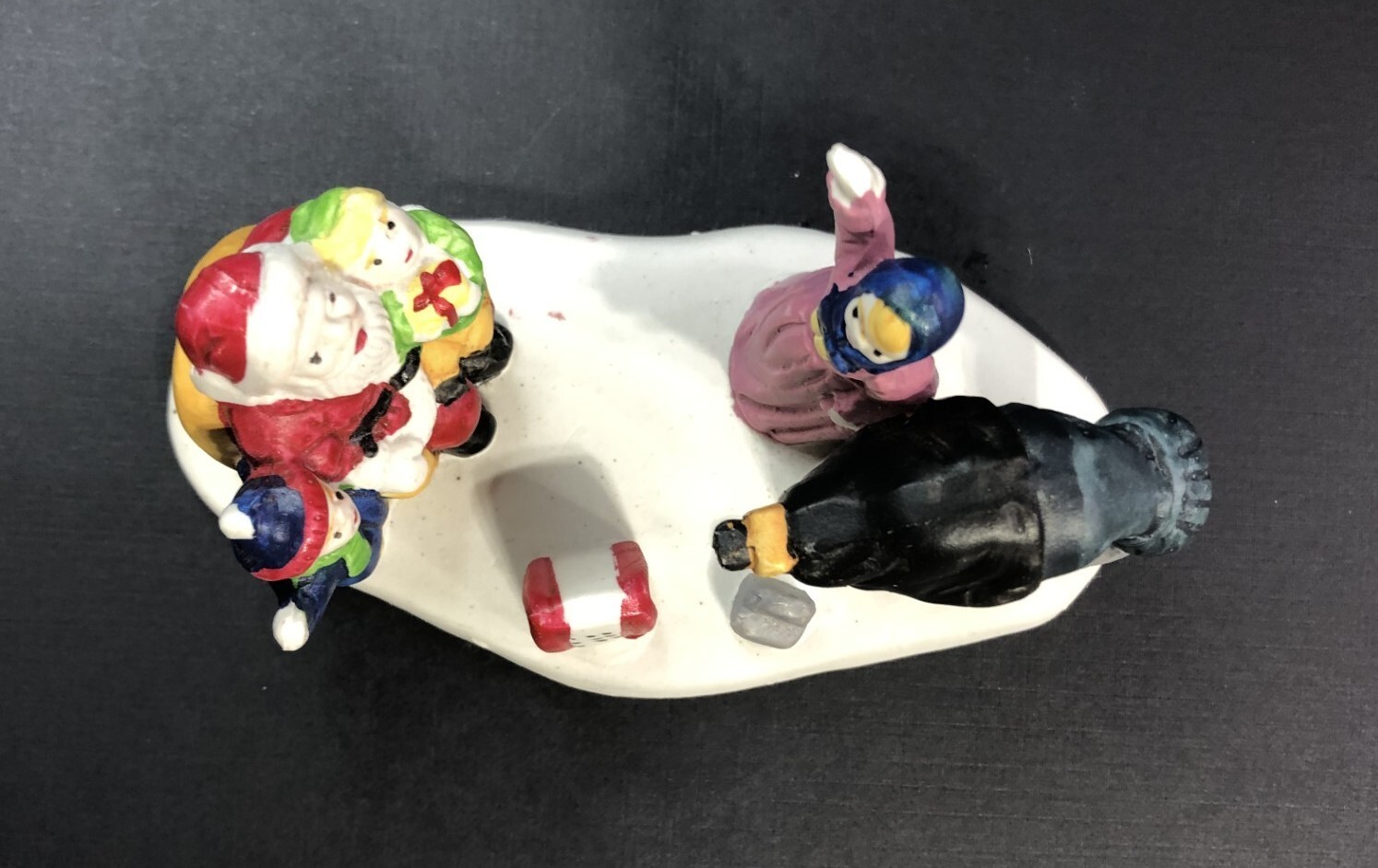 Vintage Holiday Traditions Christmas Collectibles Photo w/Santa & Kids Free Ship
