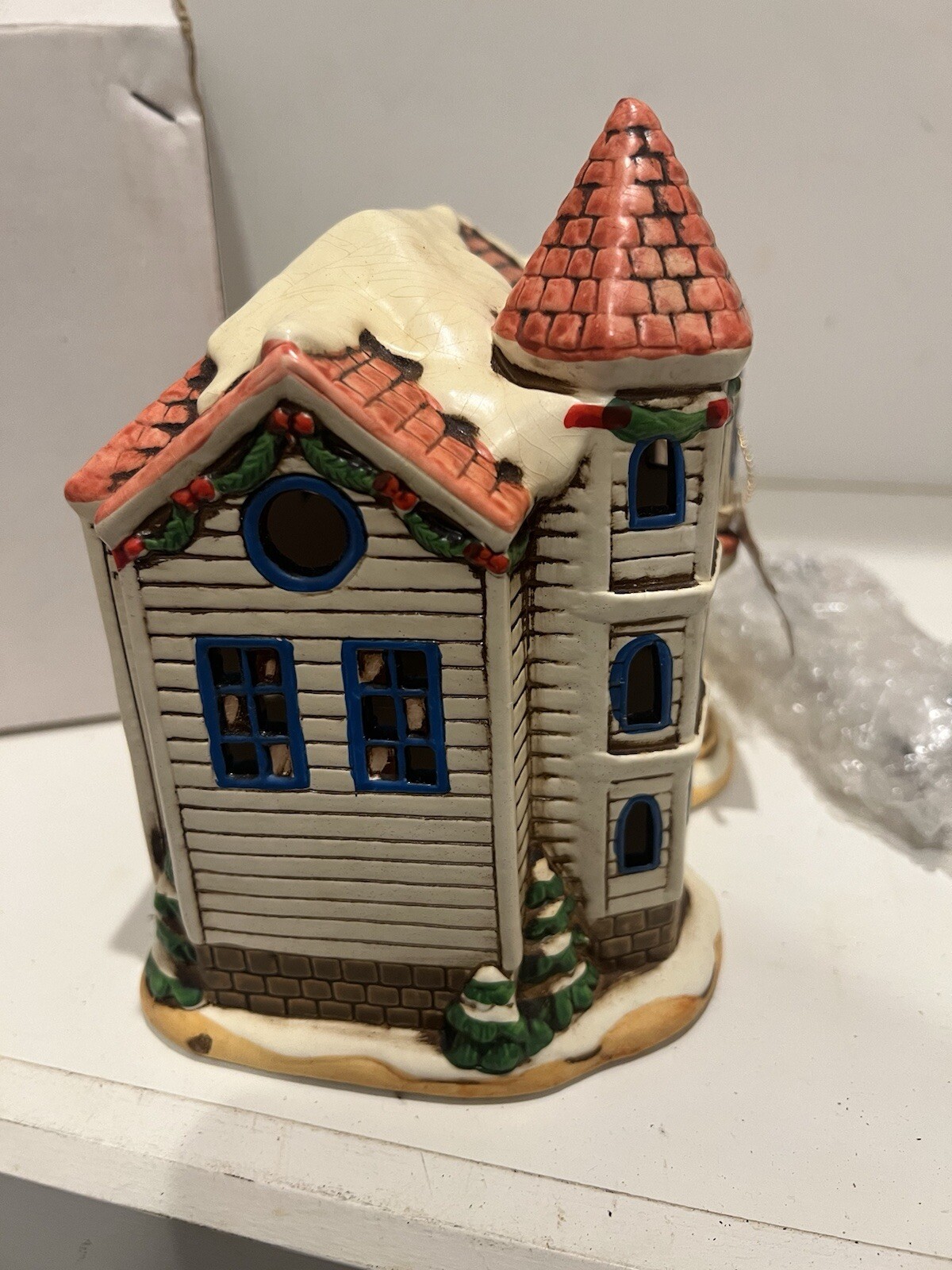 Lefton China Byron Wood The Victoria Village Houses Hand painted 1989 07735