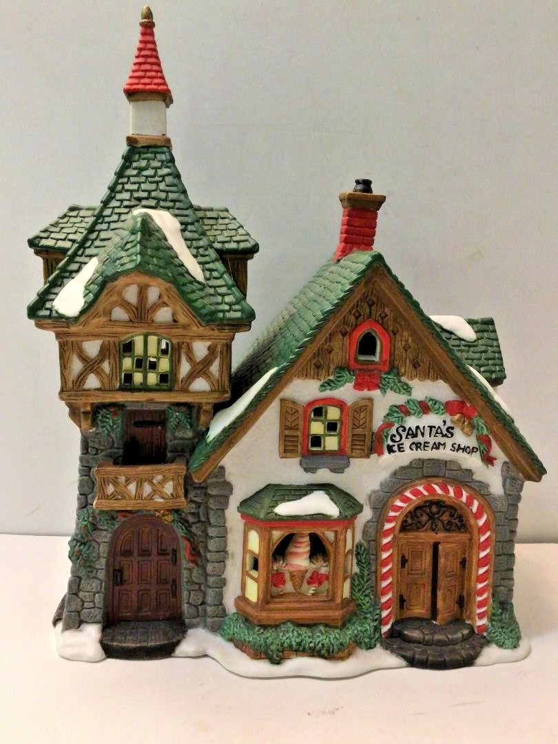 Heartland Village, “SANTA’S ICE CREAM SHOP” Porcelain House, Orig. Packaging
