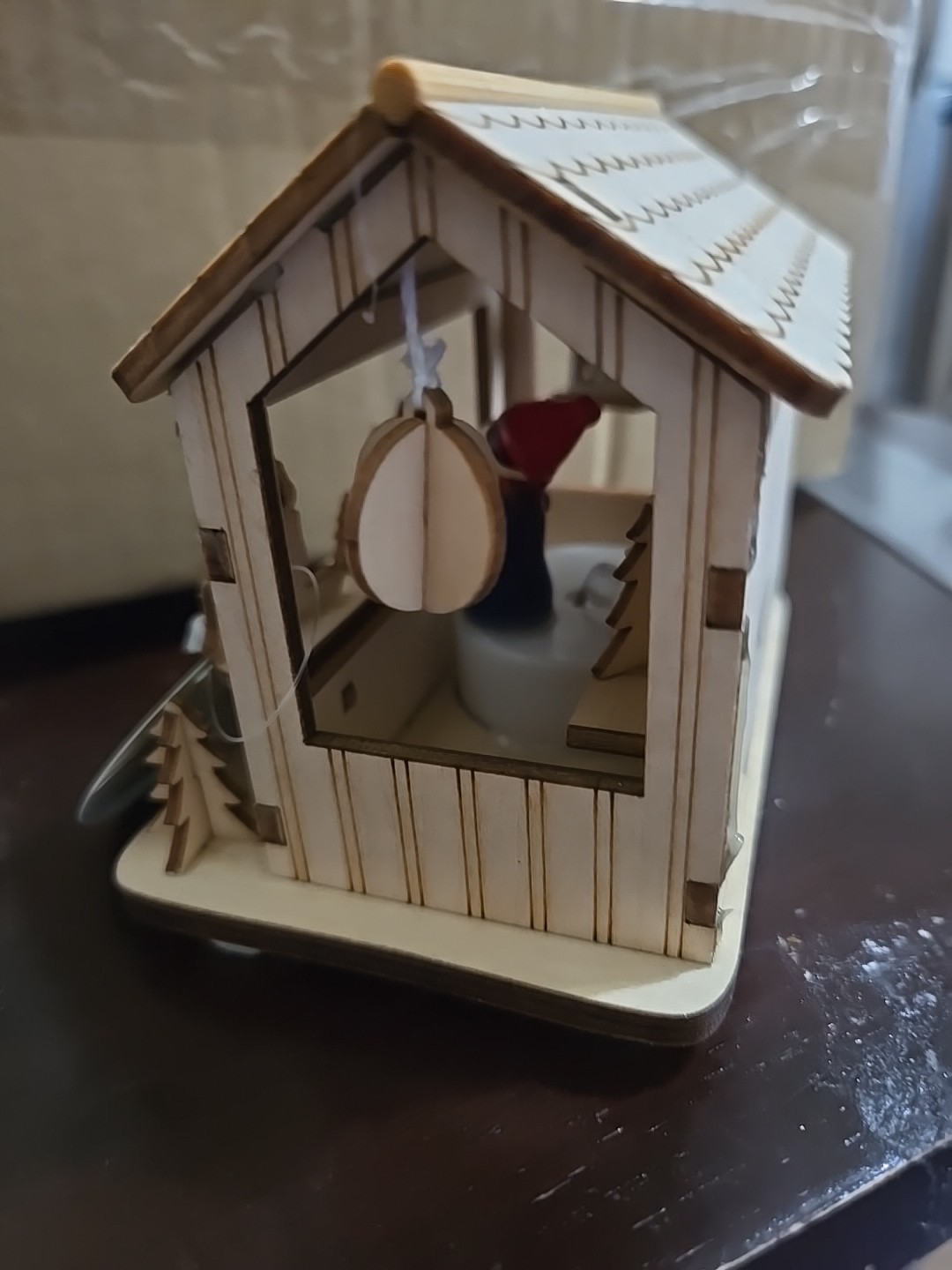 LED Wooden House Table piece Kurt Adler 3.5″