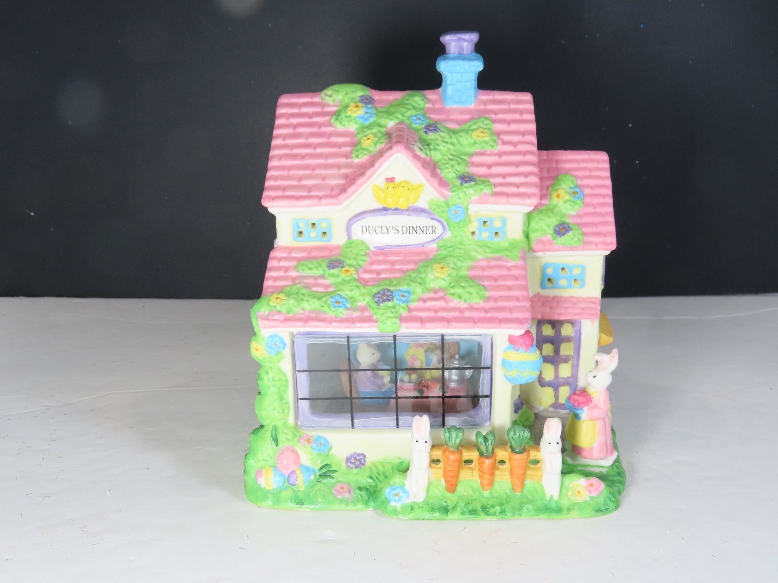 Easter Village House Ducly’s Dinner Diorama Ceramic 6×5″ Vintage C8130