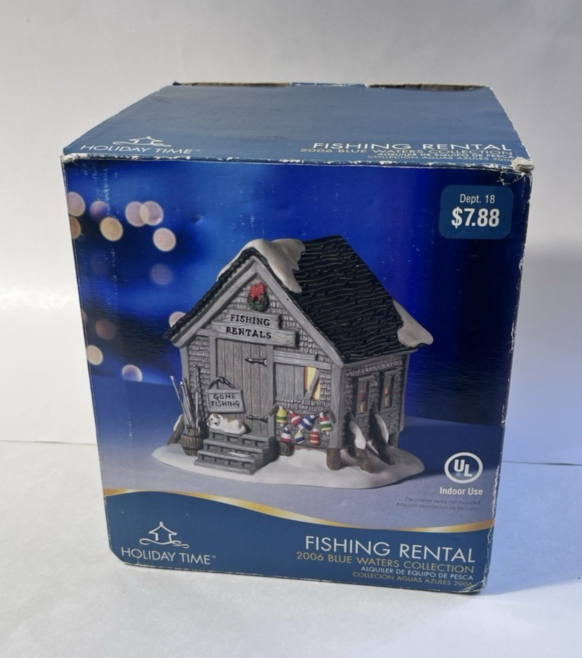 Holiday Time Fishing Rentals Christmas Village House Blue Waters Collection 2006