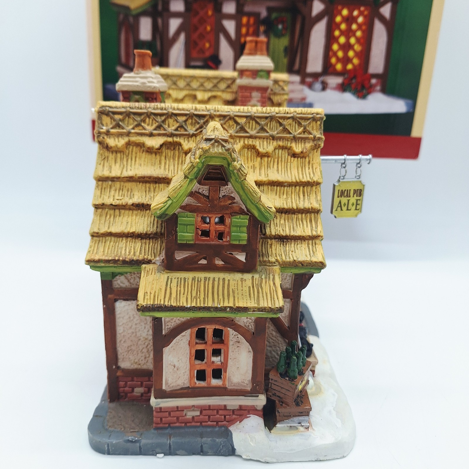 2012 LEMAX HAYPENNY TAVERN Lighted Light w/Box & Foam Beer Ale Pub Bar Wine Dog