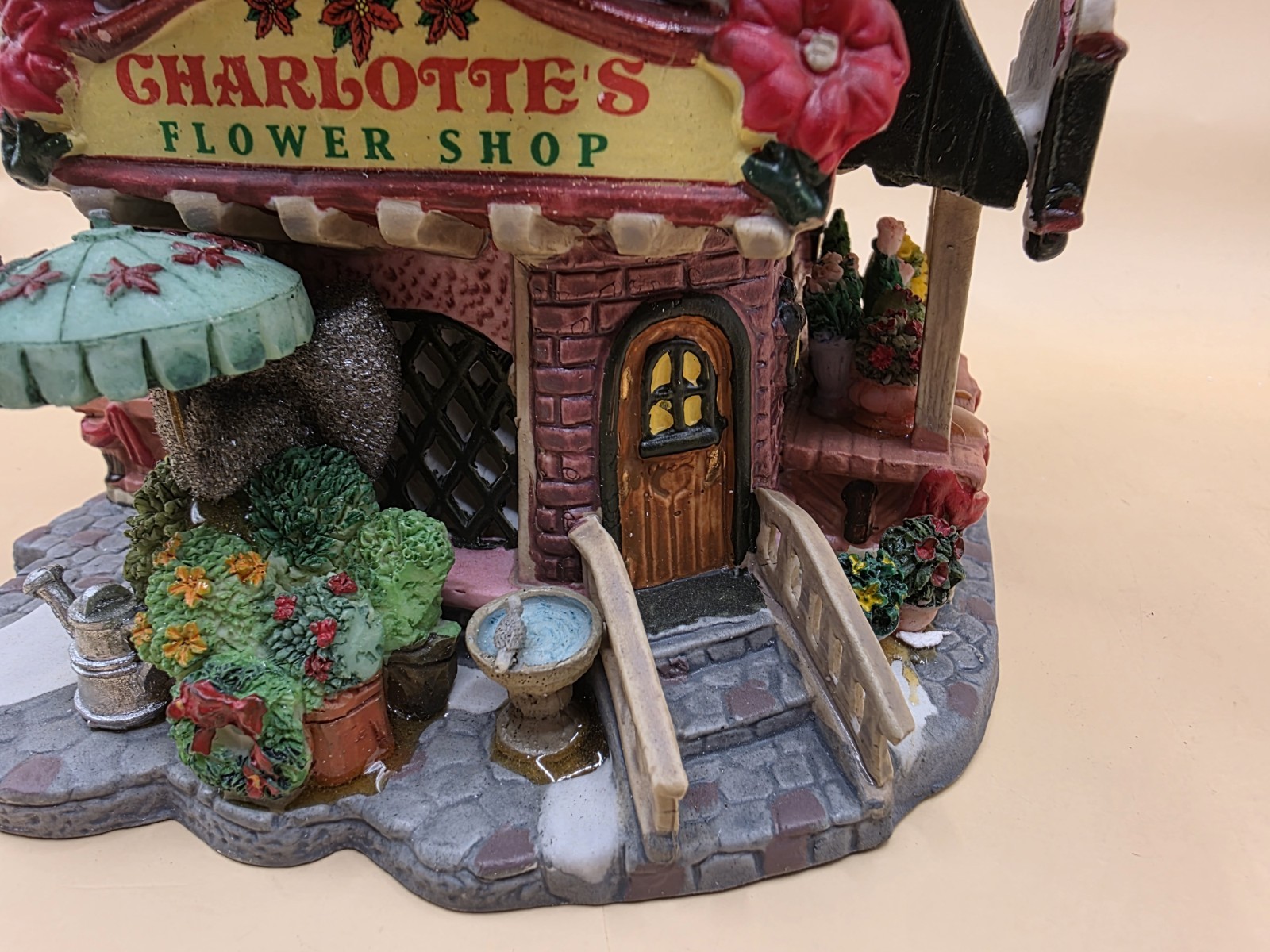 Lemax Coventry Cove Charlotte’s Flower Shop 2003 Porcelain Lighted House In Box