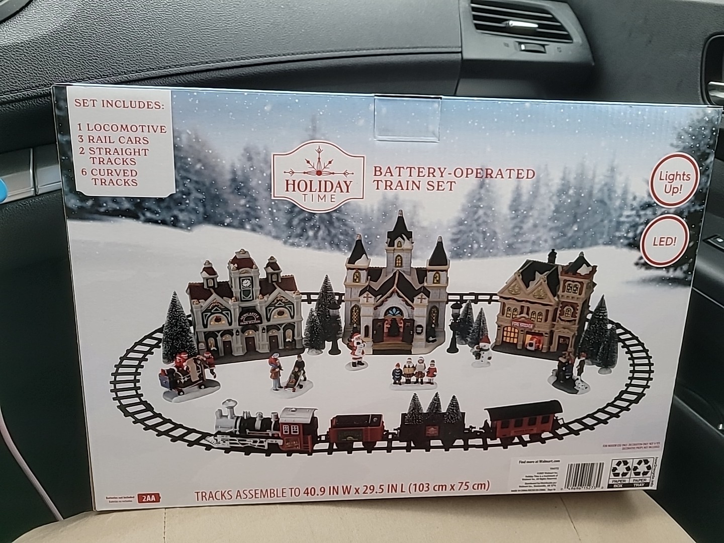 Holiday Time 2025 Battery Operated Train Set Locomotive Rail Cars Track NEW