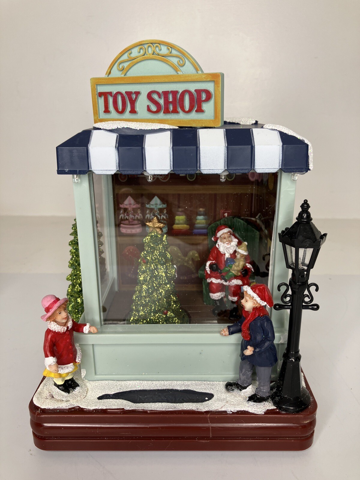 Lighted Santa’s Toy Shop Holiday Christmas Scene ~ Spinning Tree ~ 2021 Avon