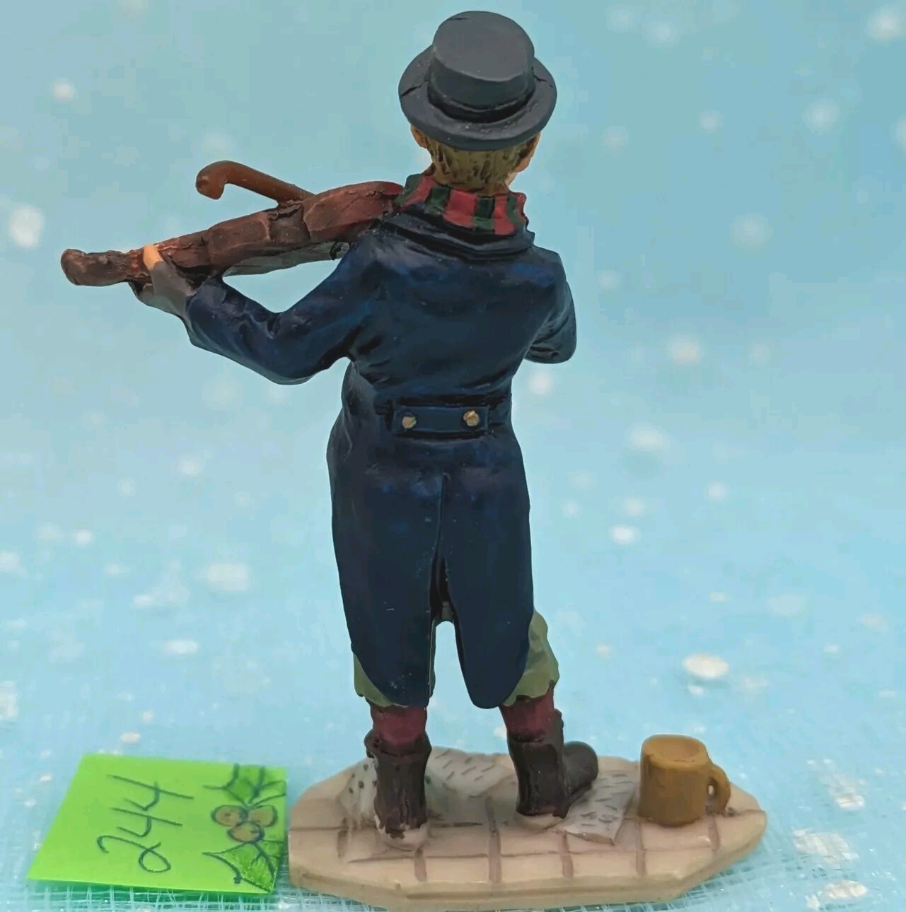 Lemax Victorian Pauper Boy Fiddle Violin SMALLER SCALE Village LOOSE INV244