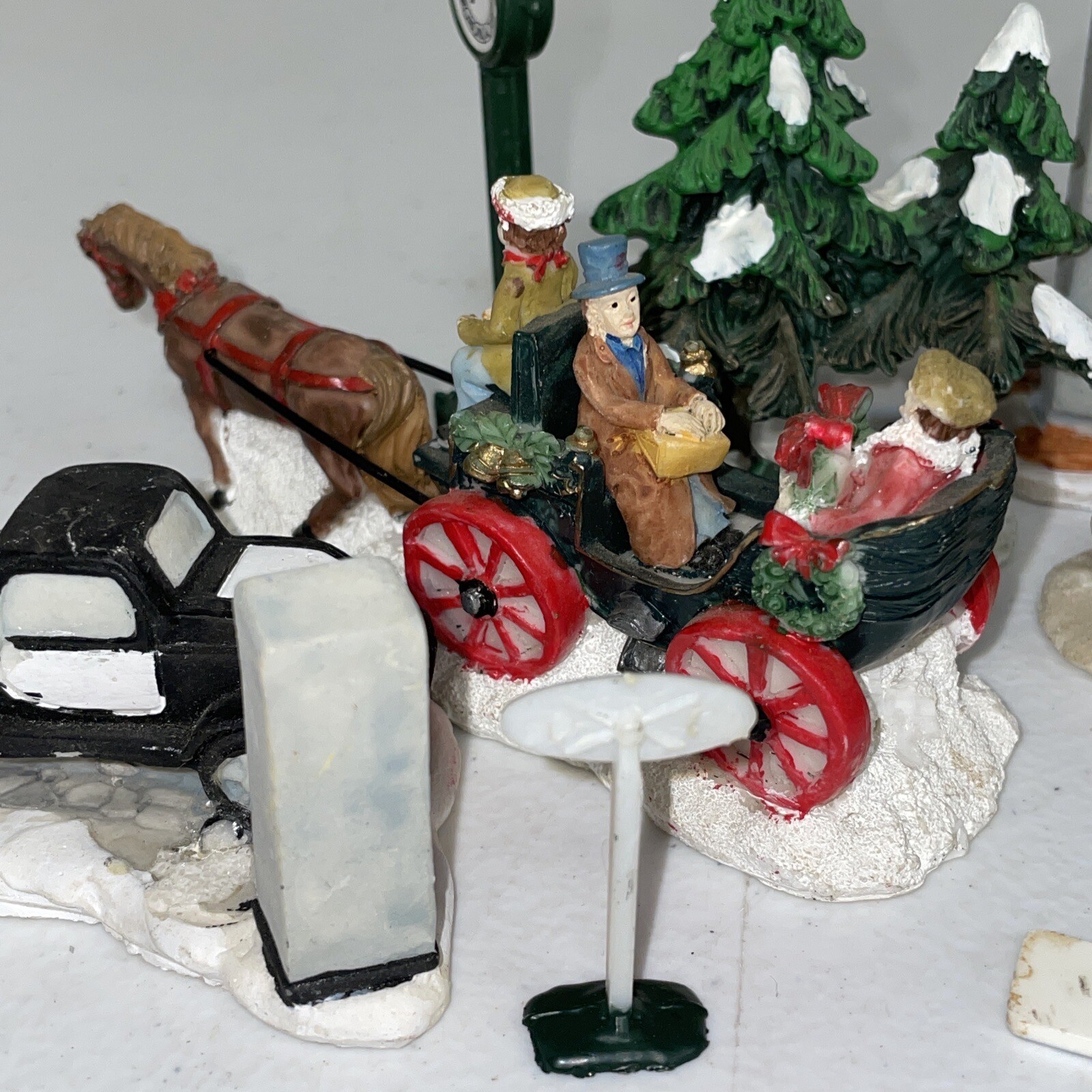 Vintage Christmas Village Figurine Lot Various Christmas Santa Clause Figures