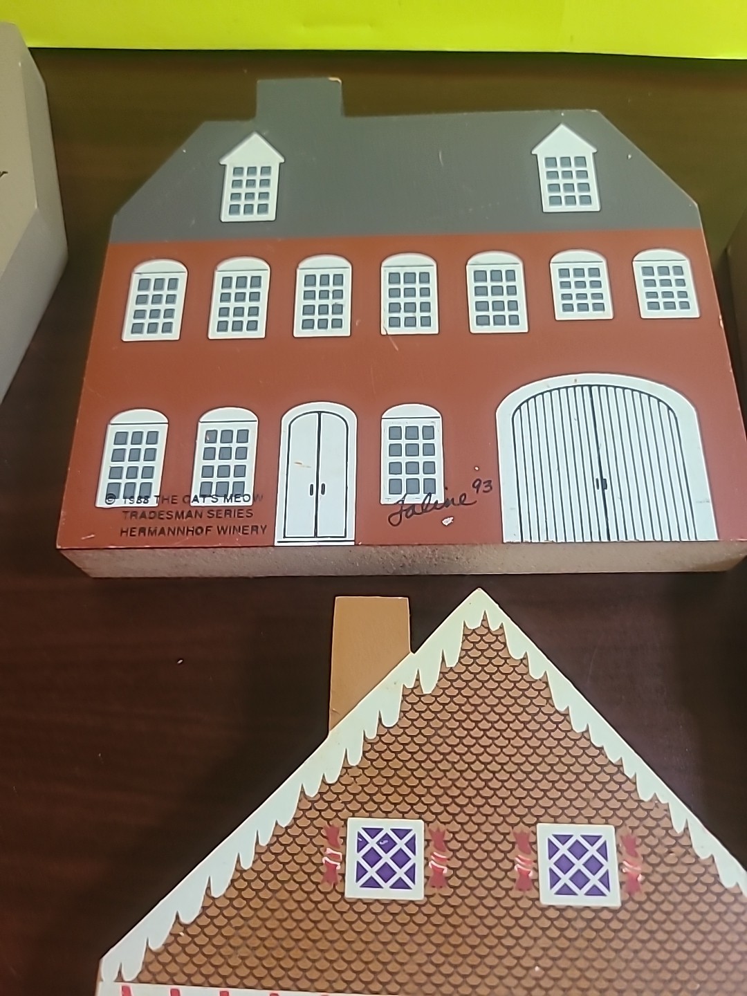 Lot Of 10 The Cat’s Meow Village Wood Shelf Sitters, Jaline Vintage 1980s 1990s