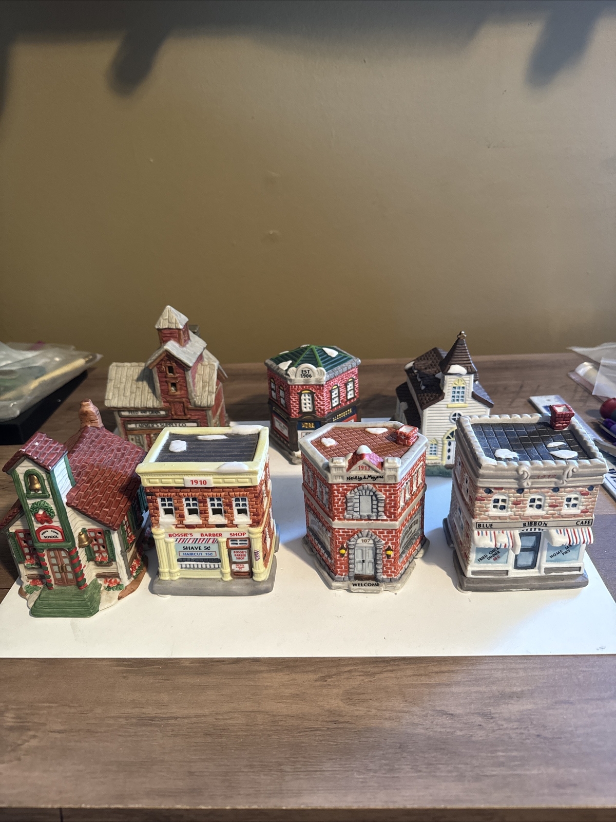Vintage Lot Of 7 Home Town America Collection Buildings Porcelain 1990s