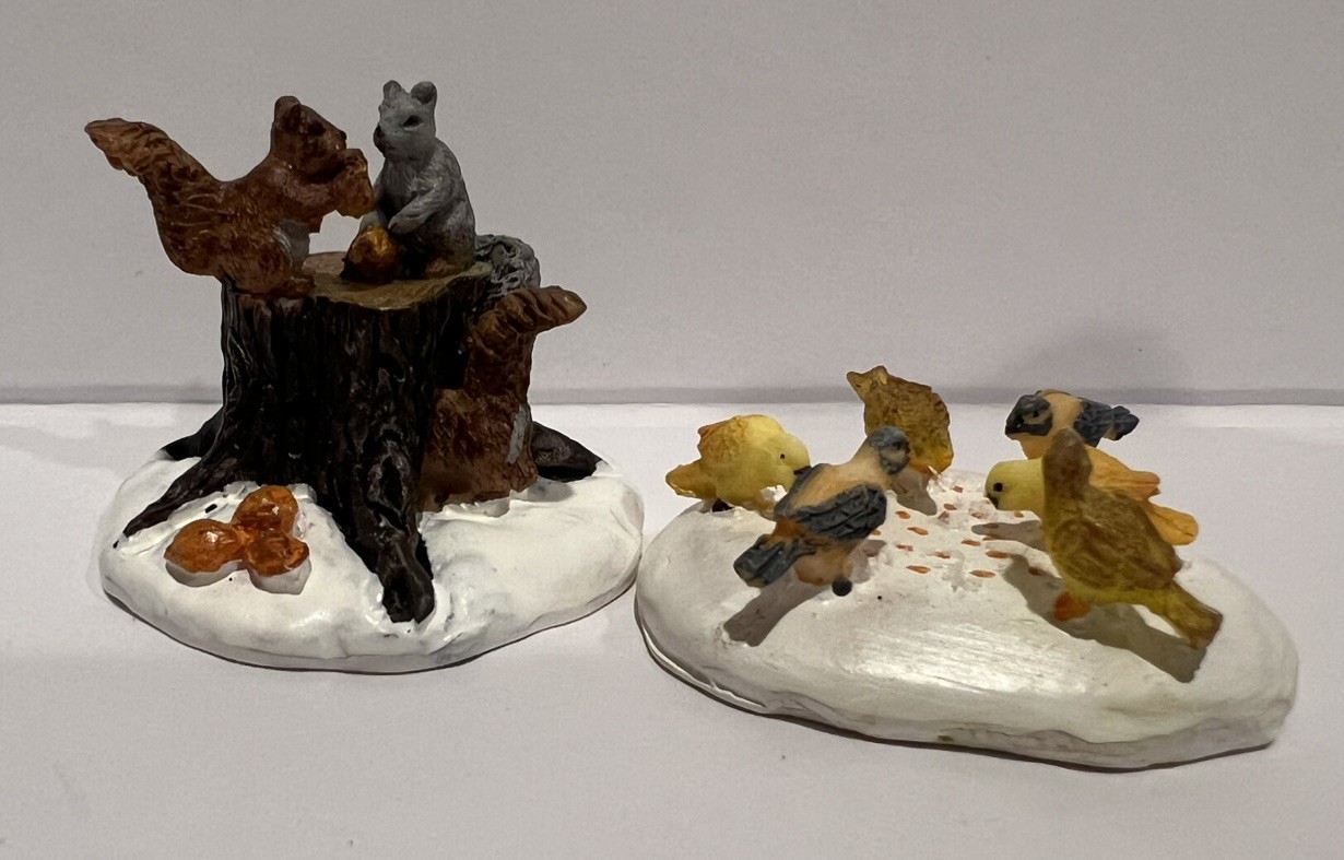 Lot 9 Lemax Christmas Village Accessories Hopscotch Animals Outhouse Phone Booth