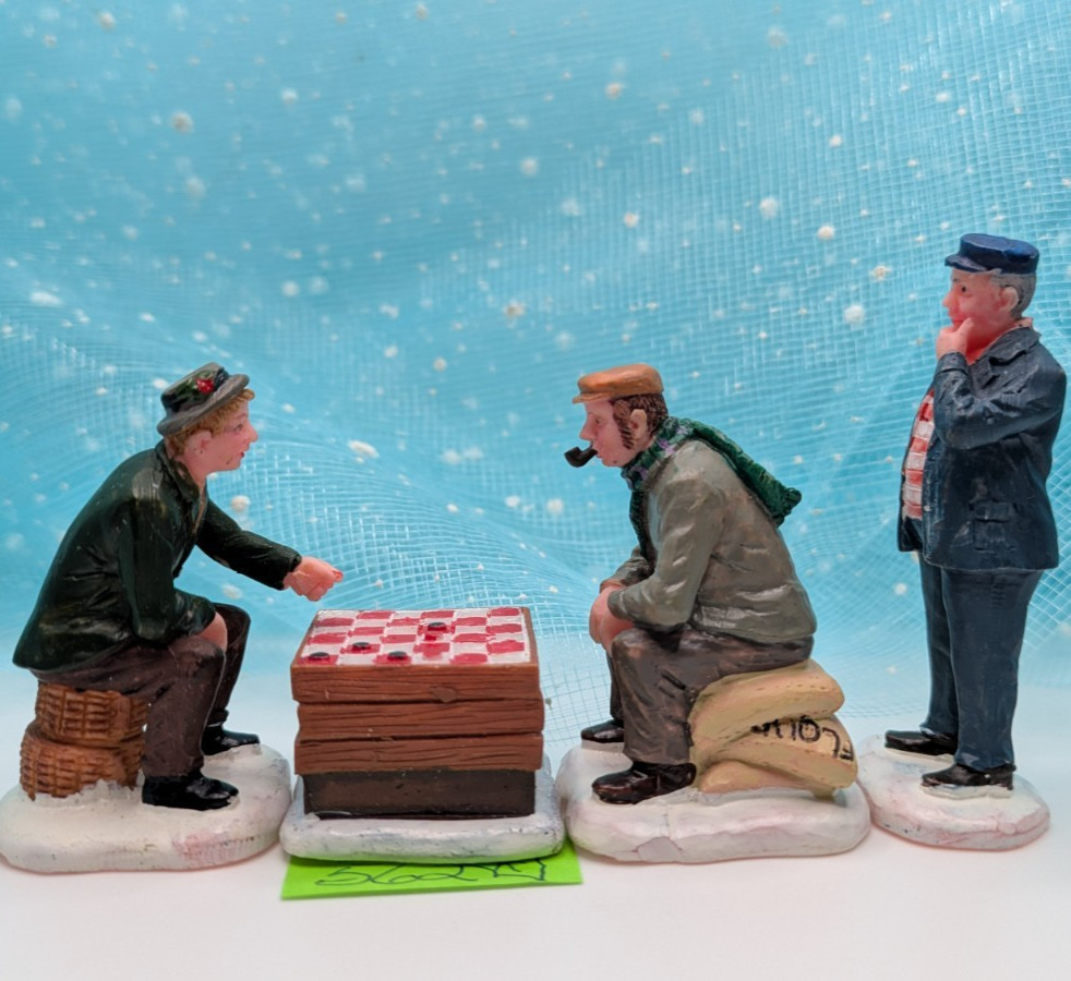Lemax Playing Checkers nautical Christmas Village Figurine NO BOX INV562