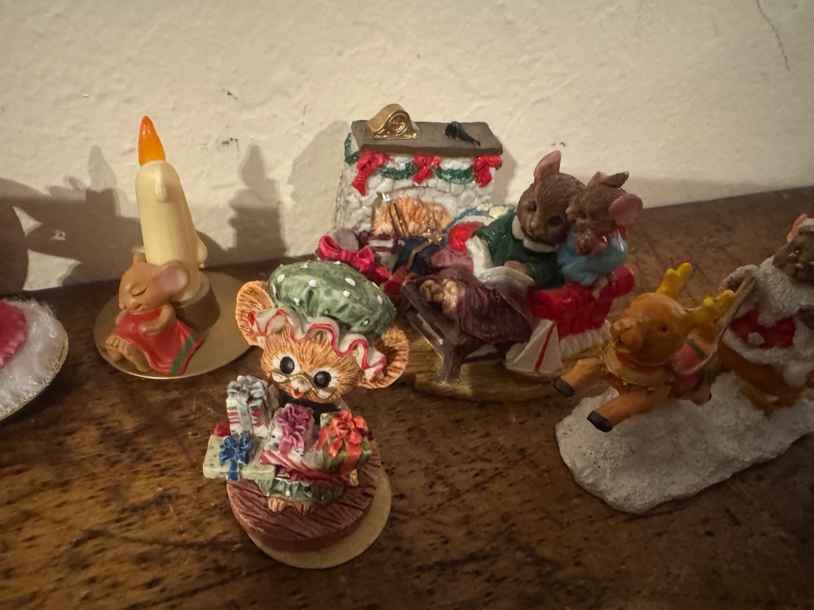 Vintage Christmas Village mouse Figures Lot Of 16