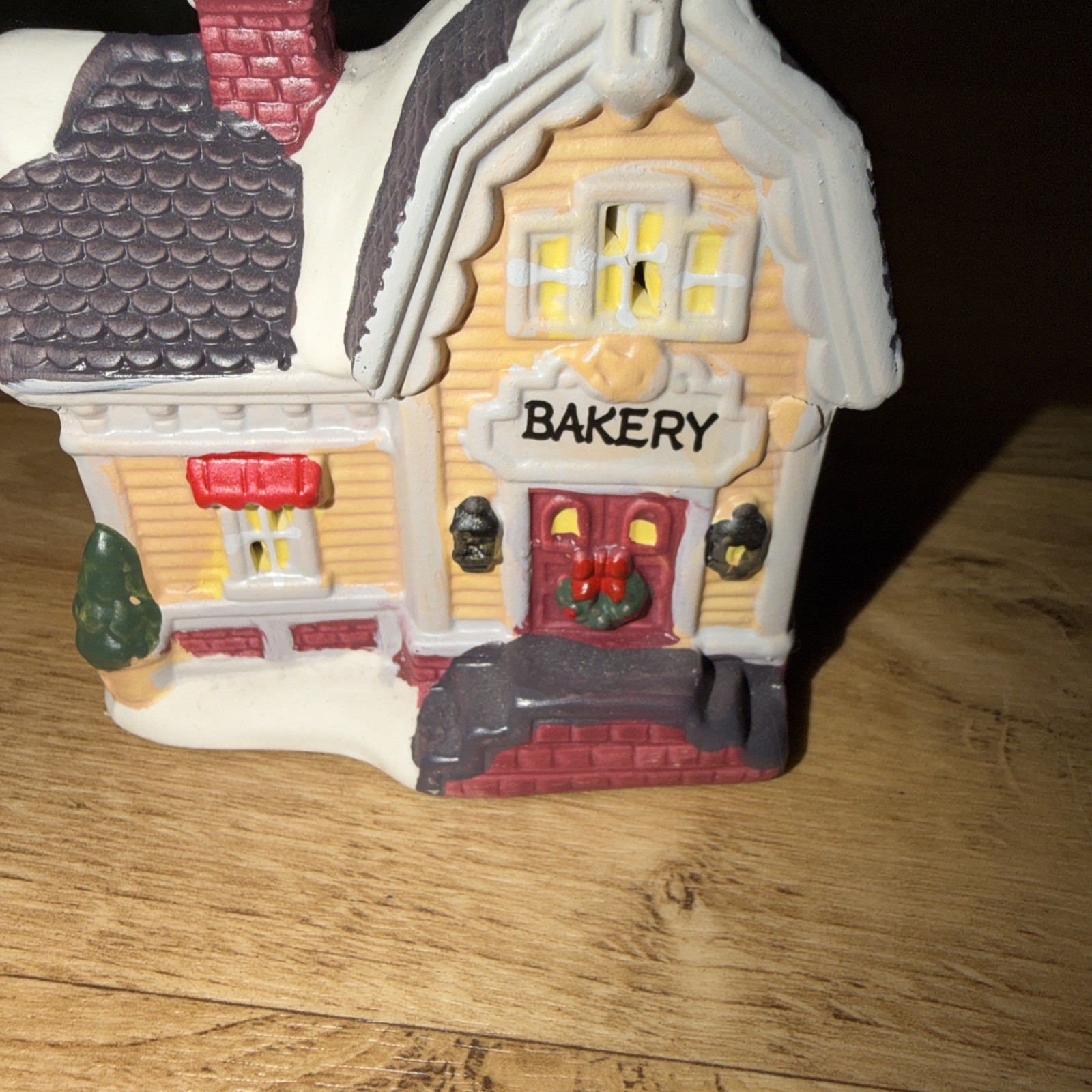 Holiday Time Lighted Porcelain Mini House Bakery ‘ No Light, Christmas Decor
