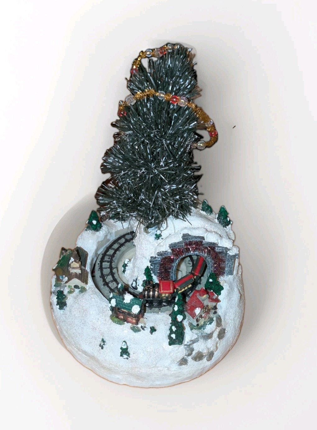 Animated Musical Christmas Village Mountain Train Tunnel Tabletop Decor