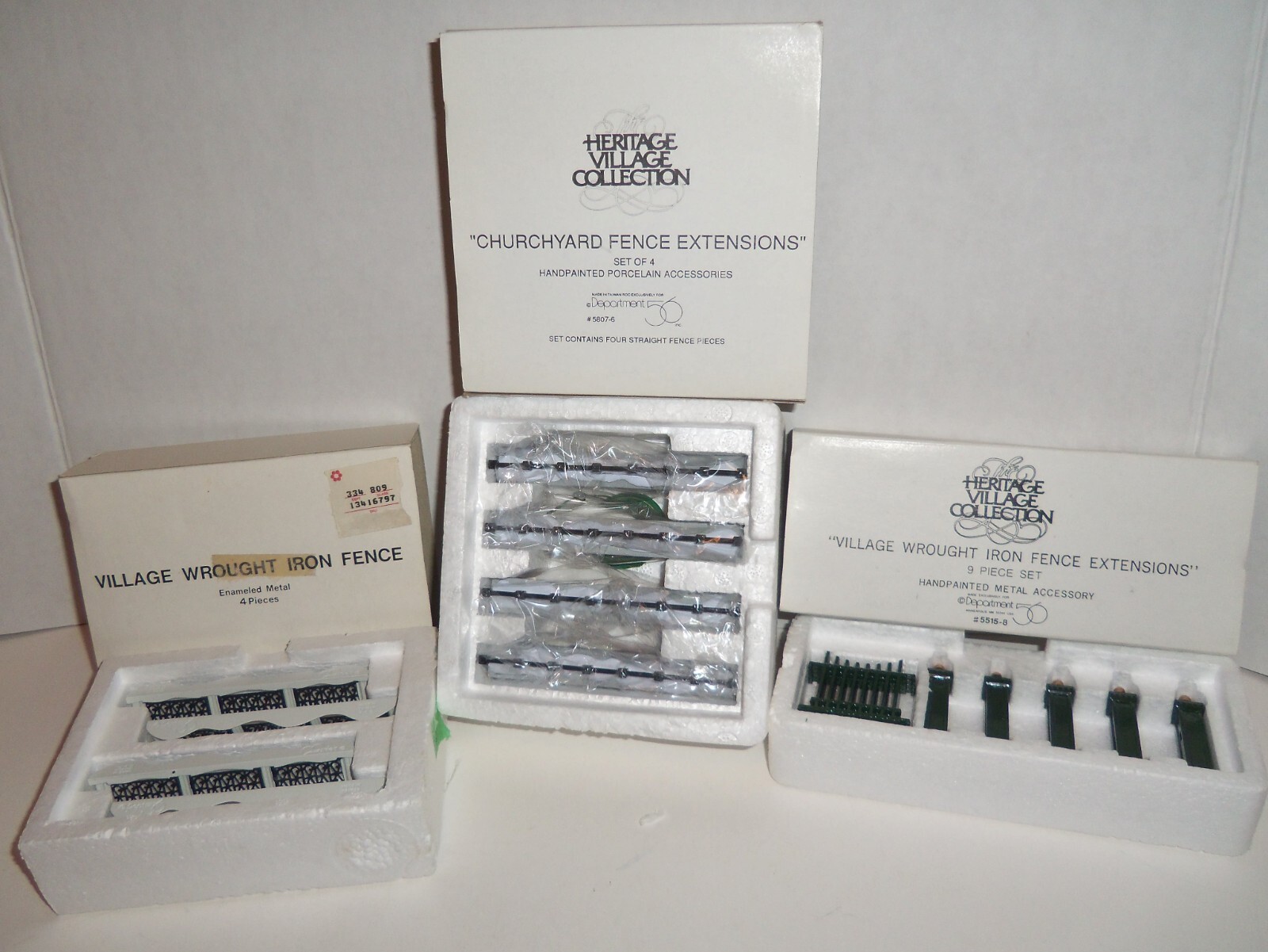 Dept 56 Heritage Village Collection Accessories Lot Fences 3 Different Boxes