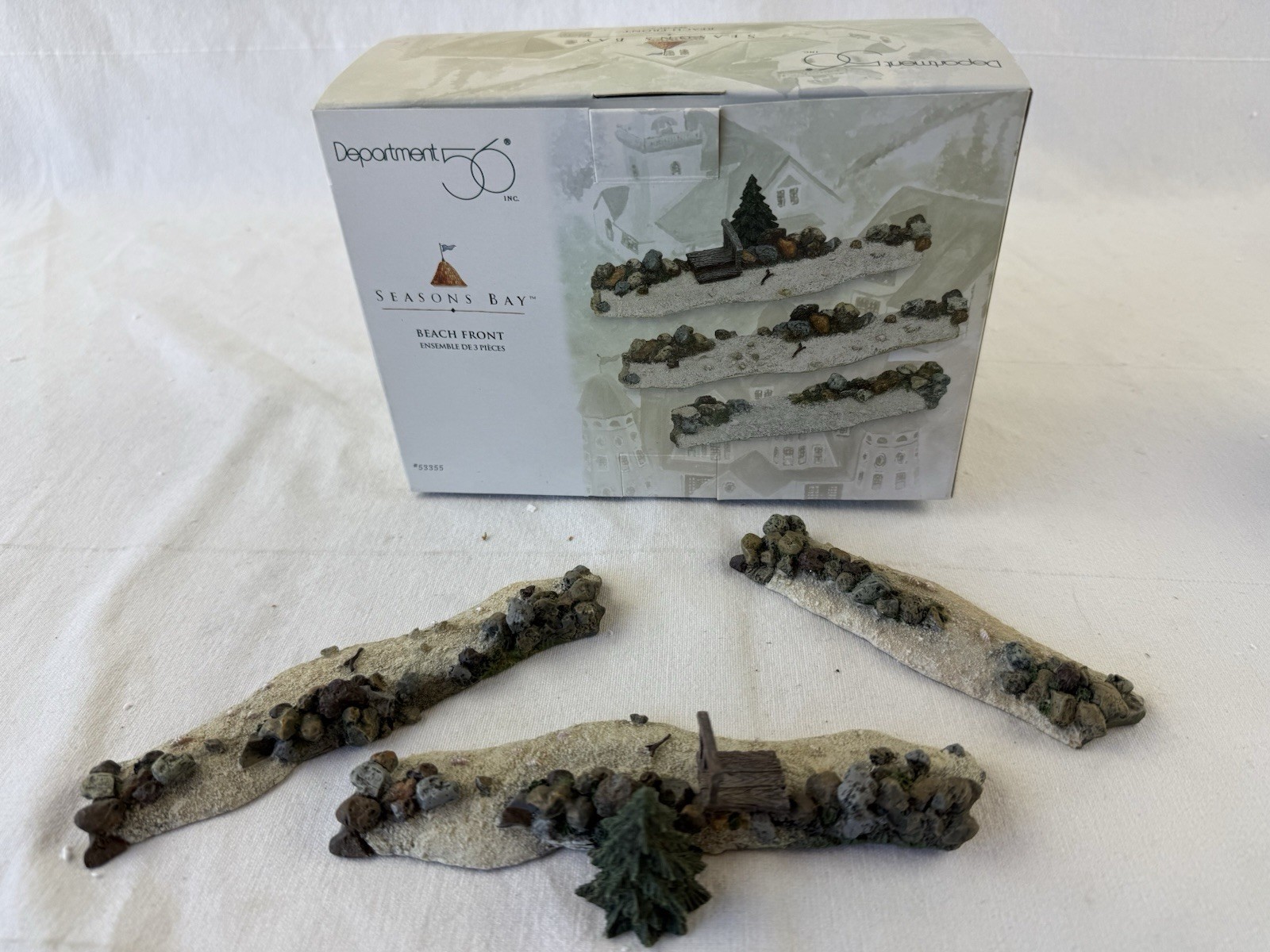 Dept 56 Seasons Bay Beach Front Set of Three 53355 Sand Stone 1998 excellent