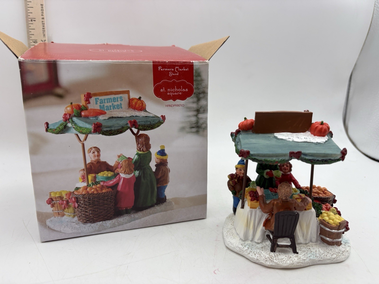 St Nicholas Square Farmers Market Stand Christmas Village w/ Box Kohl’s