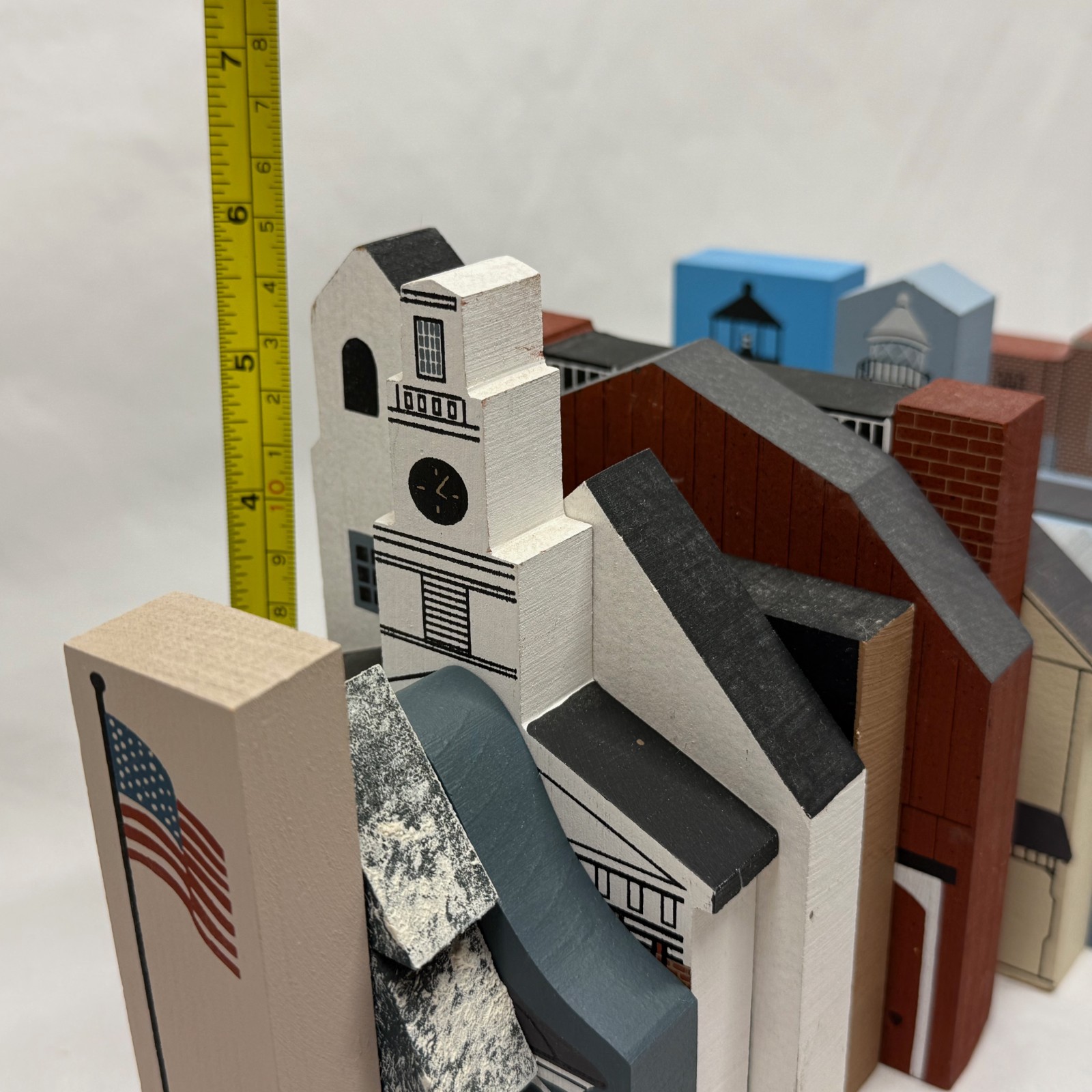 The Cat’s Meow – Lot of 15 Wooden Village Painted Landmarks & Buildings