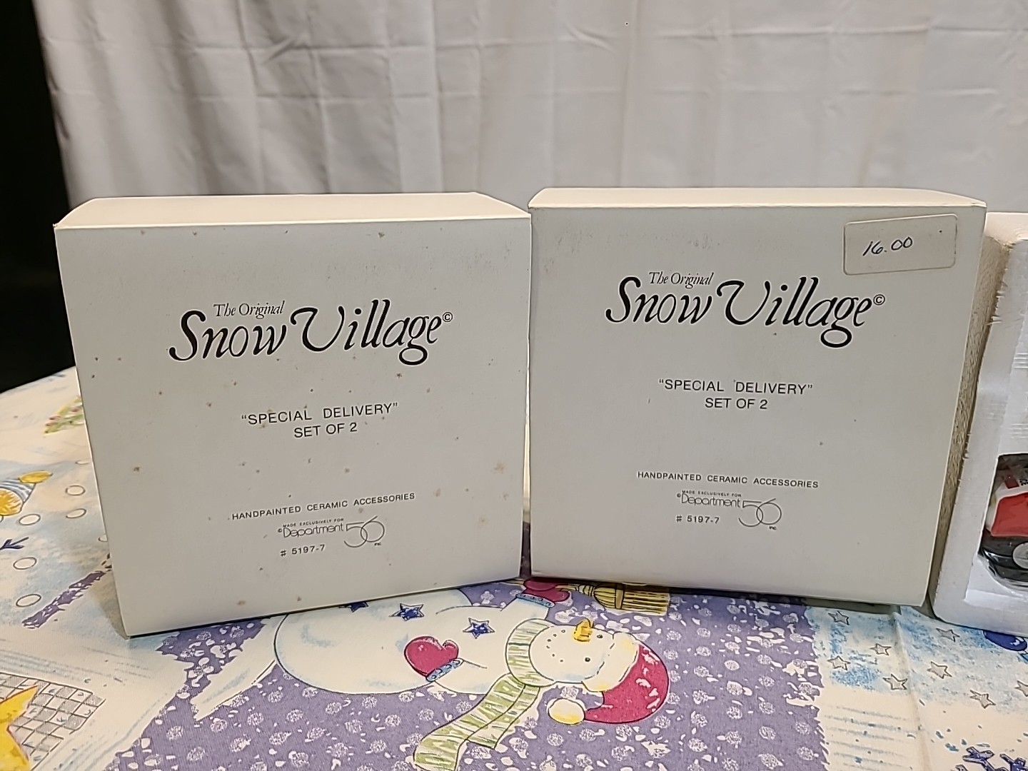 Set Of 2 – Dept 56 Snow Village Special Delivery Mail Truck Postman Set #51977