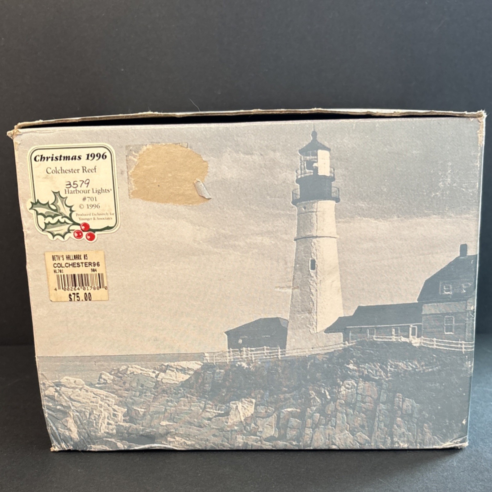 Harbour Lights Colchester Reef Lighthouse Limited Edition Christmas 1996 #701