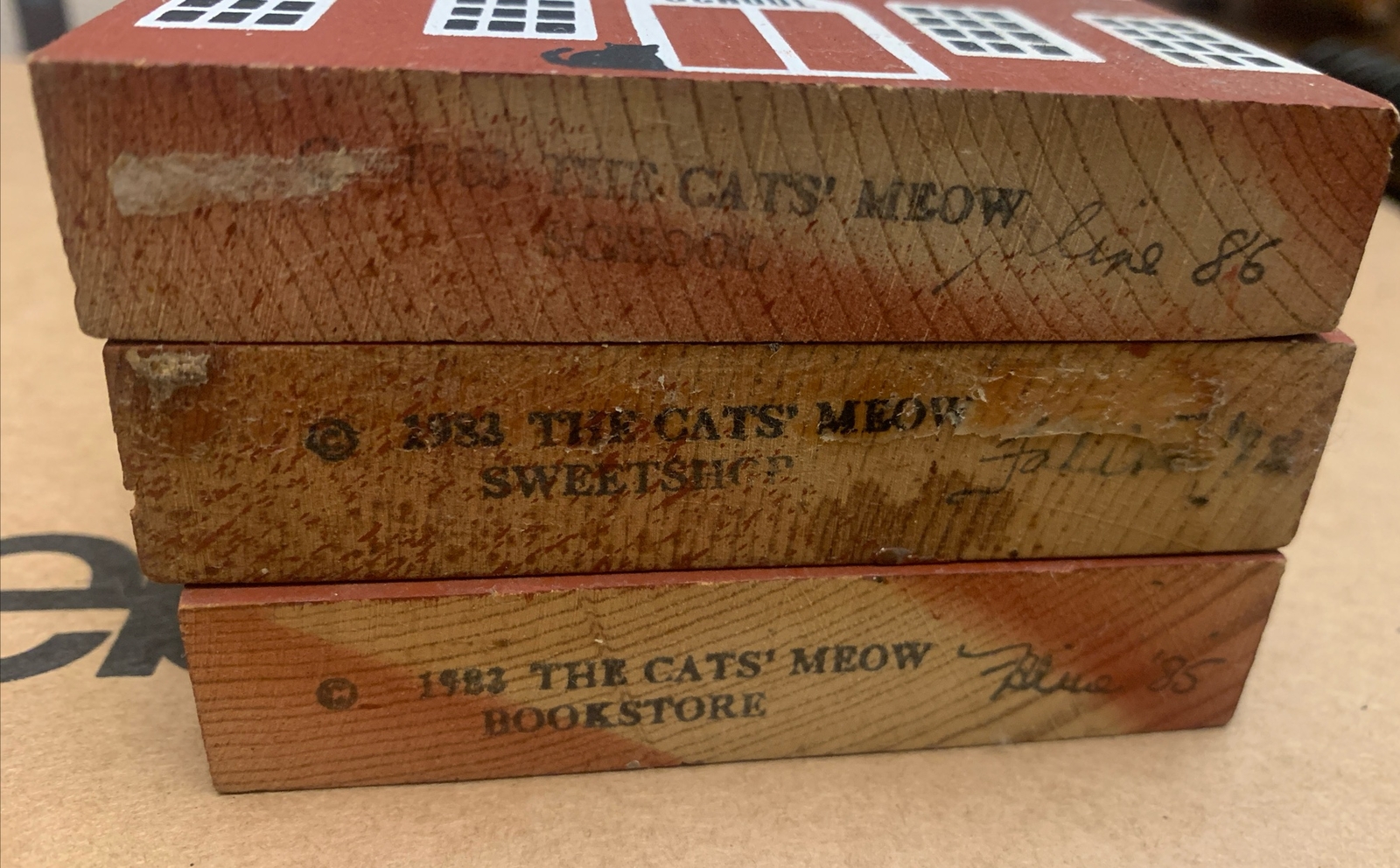Lot Of 3 Cats’ Meow 1983 School Sweet Shop Book Store