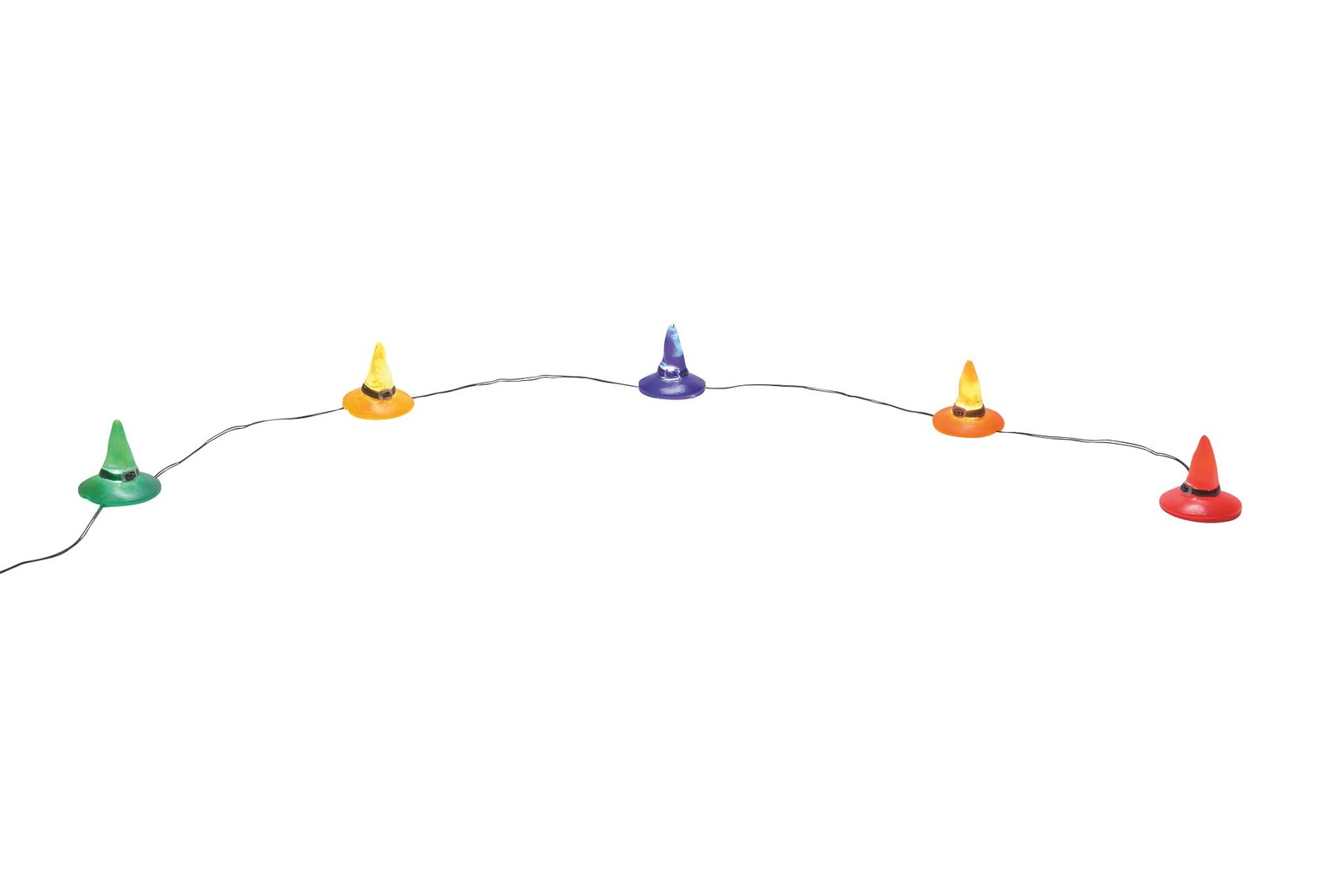 Village Halloween Accessories Witch Hats String of Lights Lit Figurine, 24 Inch,