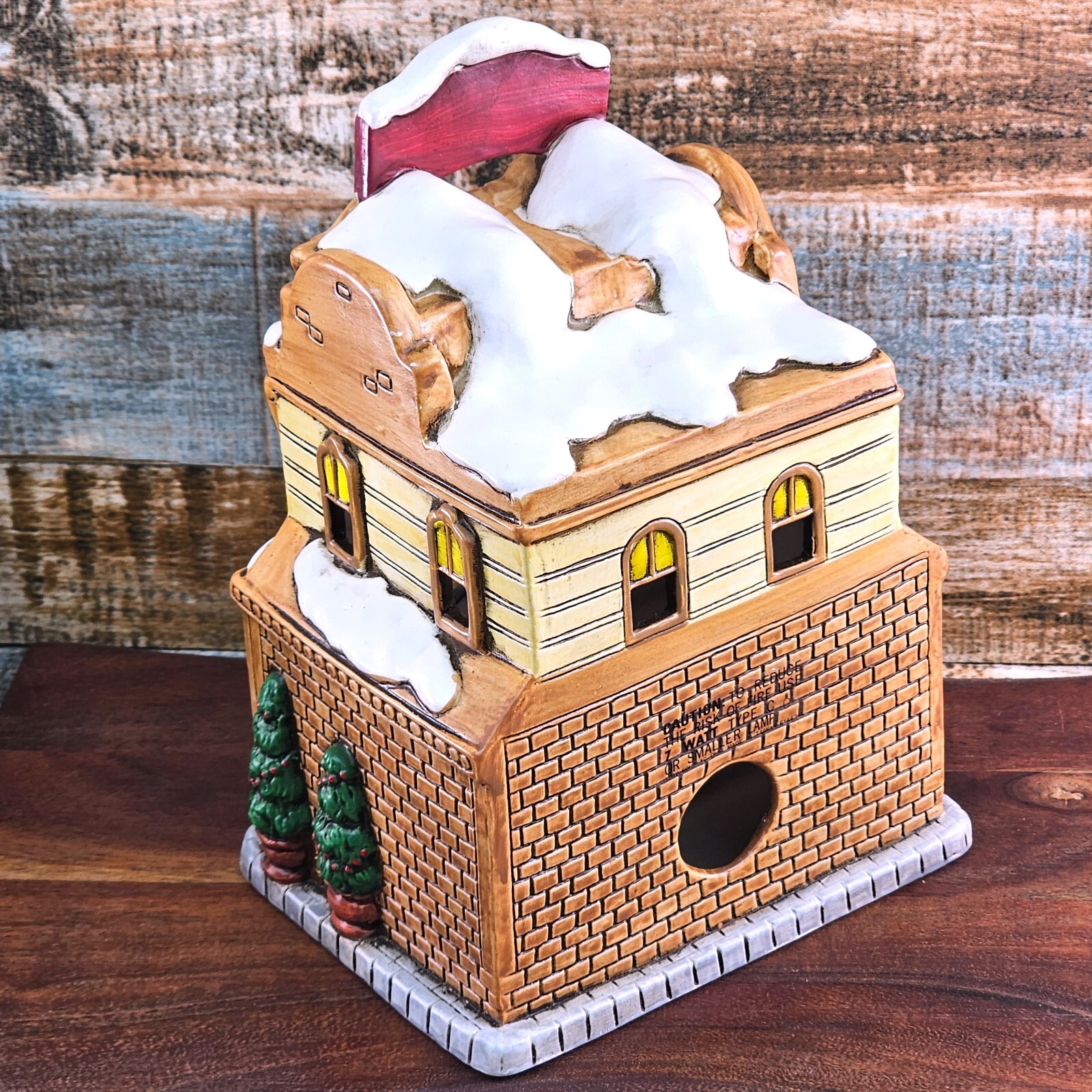 VTG Lefton Colonial Christmas Village Belle Union Saloon Lighted Porcelain 07482