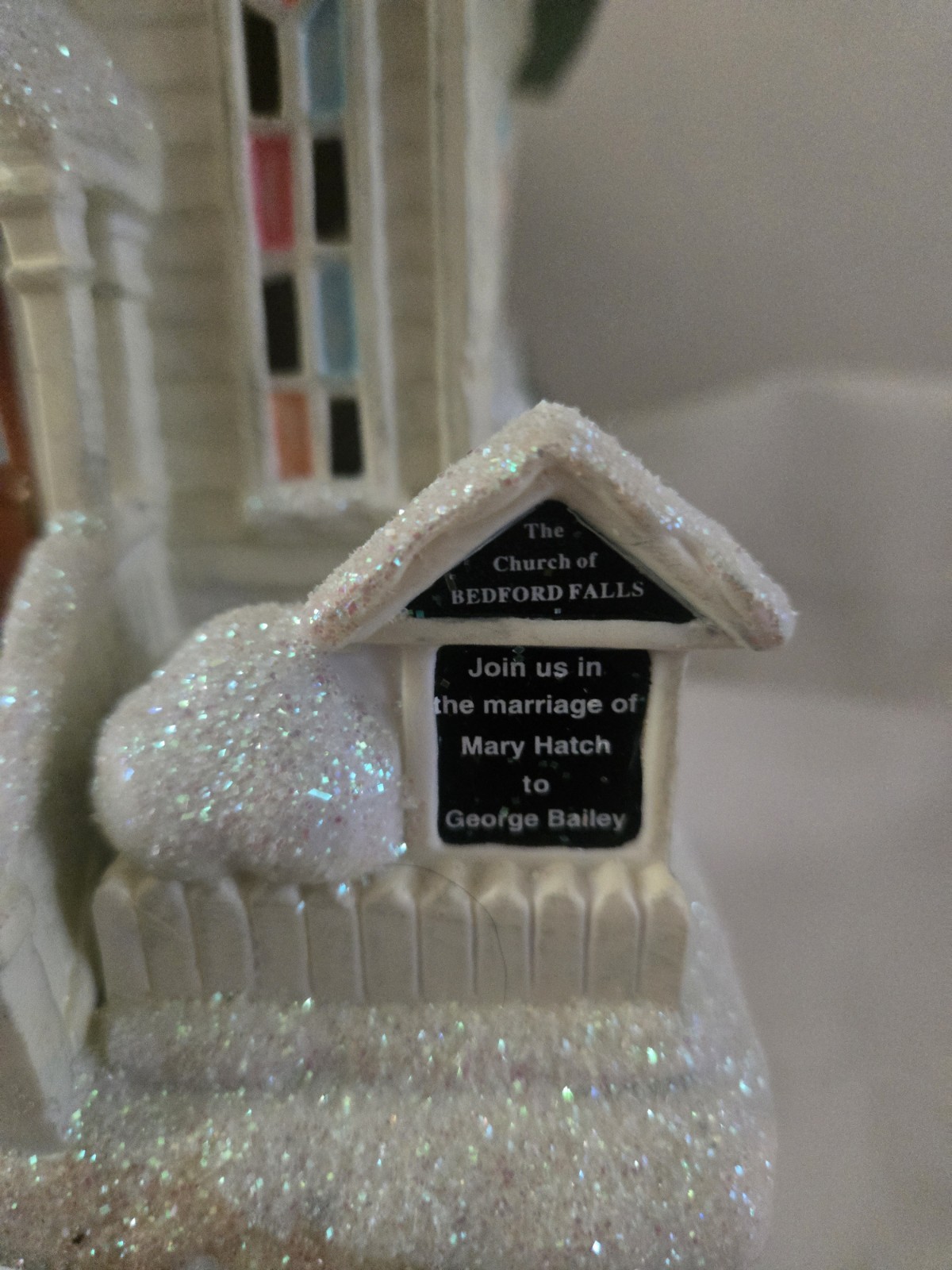 Snow Church Bedford Falls Christmas Village Ceramic It’s a Wonderful Life