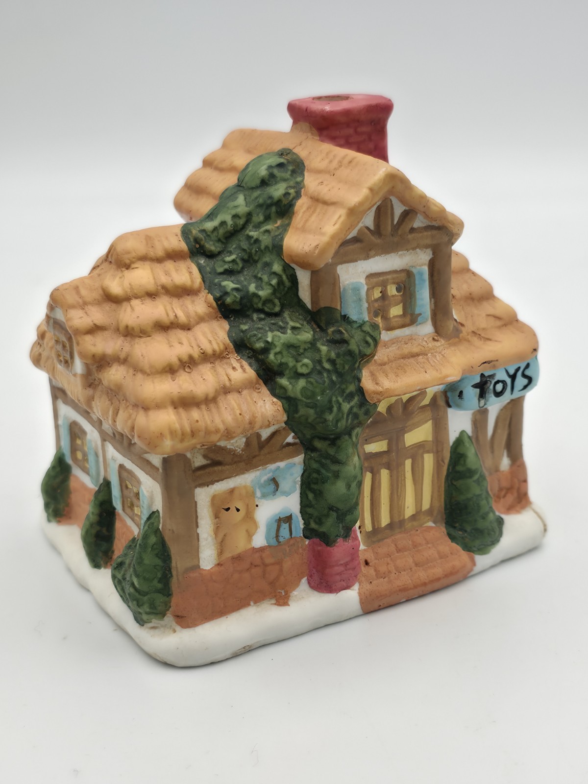 Christmas Village Toy Shop Porcelain House Christmas Display Vintage.