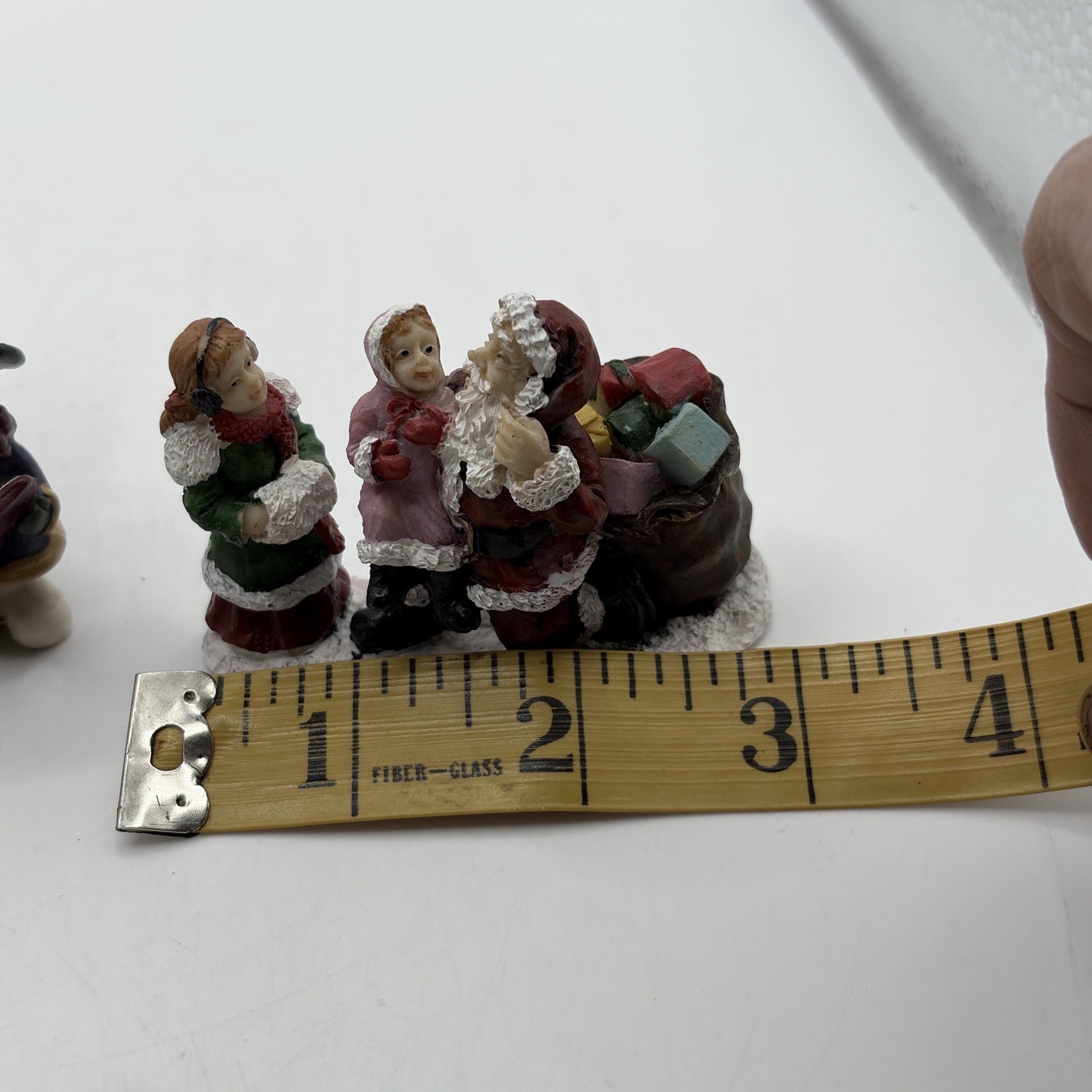 VTG Set Of Christmas Village Pieces People Figures Miniature Carolers Lot Of 7