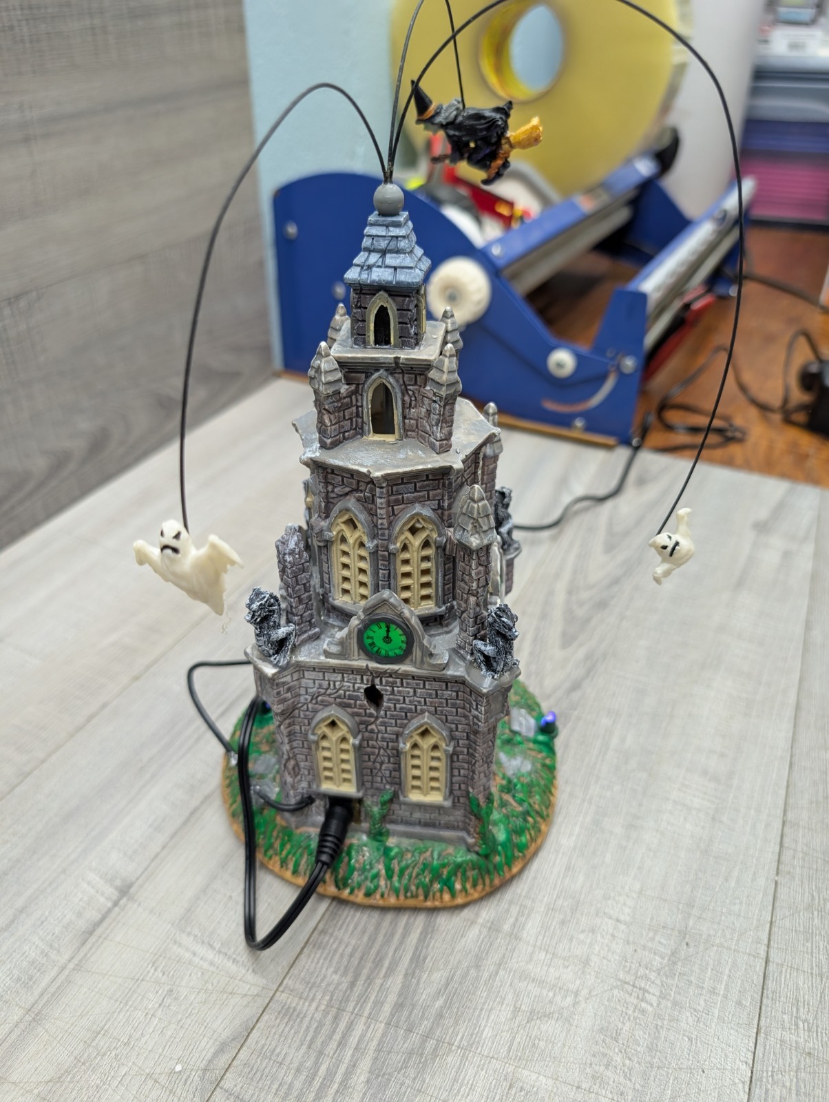 Rare Lemax Spooky Time Halloween Sinister Soiree Clock Tower Lighted Animated