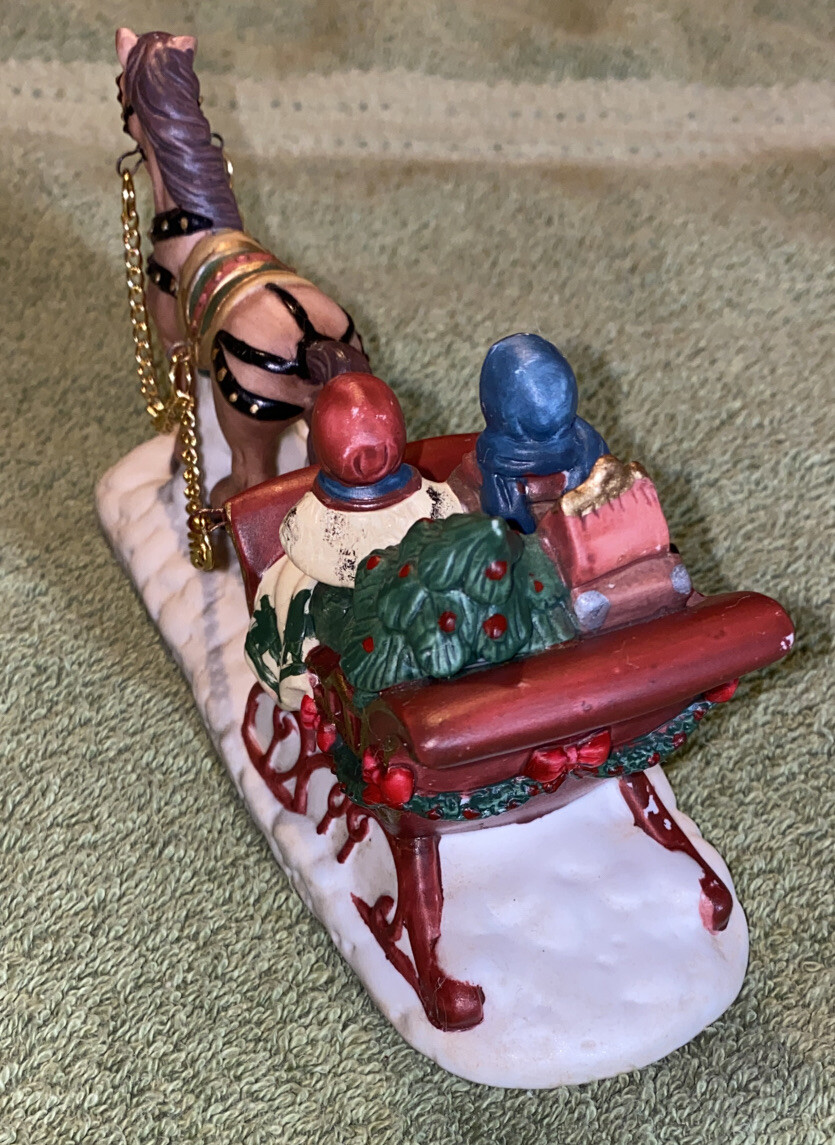Vtg Christmas Village Accessory – Horse Drawn Carriage