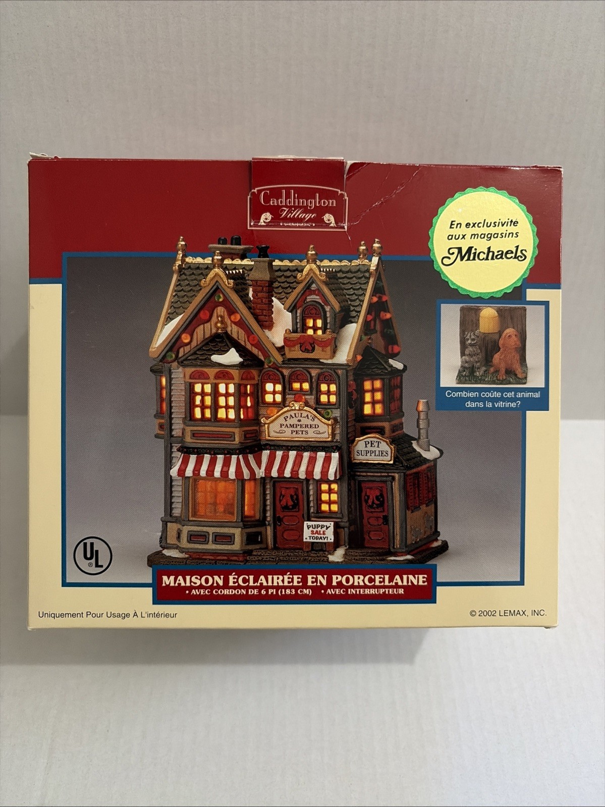2002 Lemax Caddington Village Porcelain Lighted House Paula’s Pampered Pets