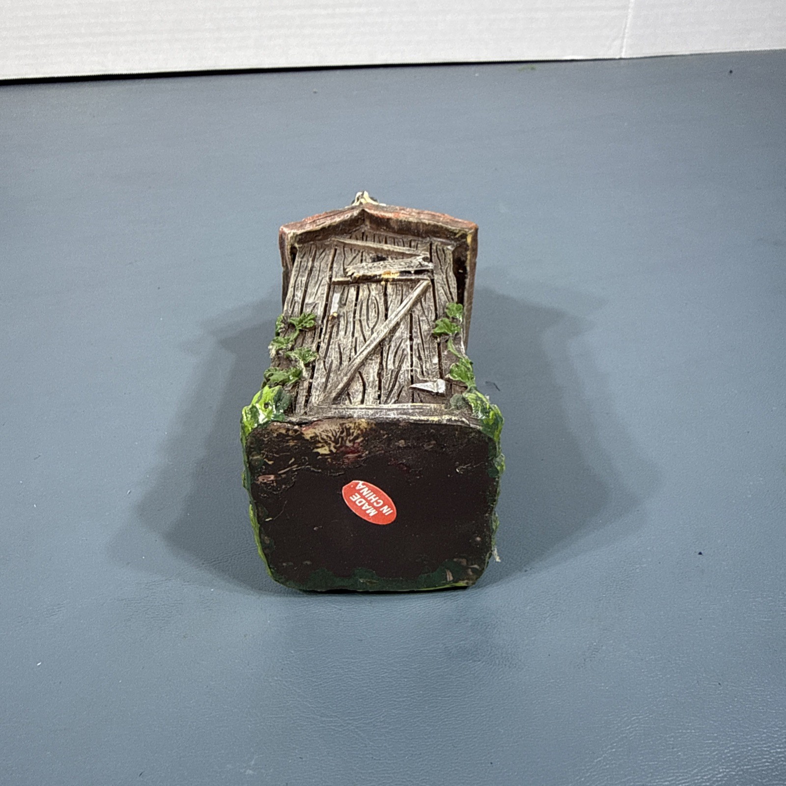 Vintage Out House Racoon on Roof Resin 5″ Tall
