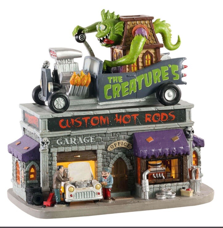 LEMAX Creatures Custom Hot Rod Shop-Spooky Town -Halloween Village