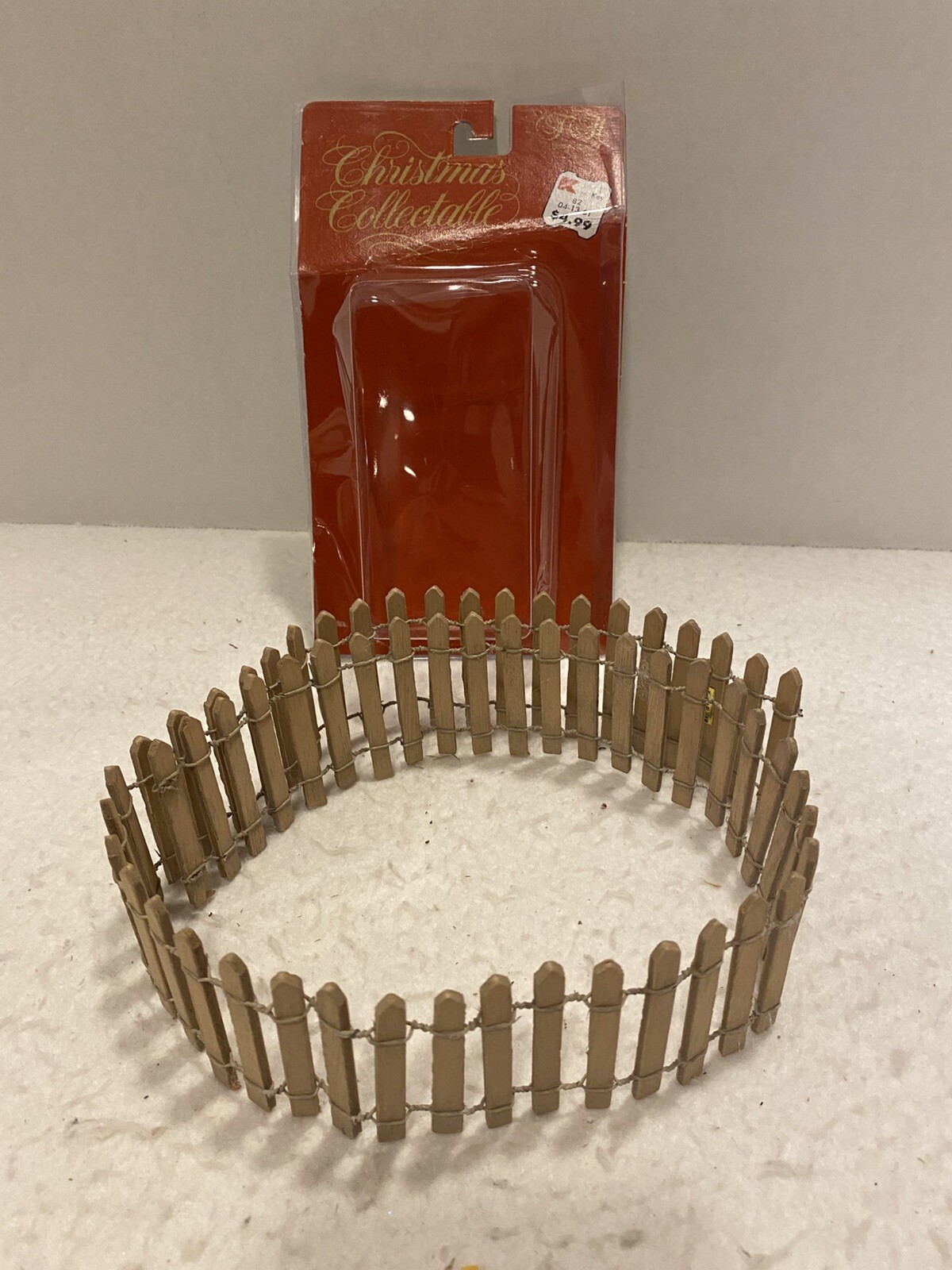 Wired Wood Fencing for Christmas Village 2-1/4” X 27”, Natural Wood