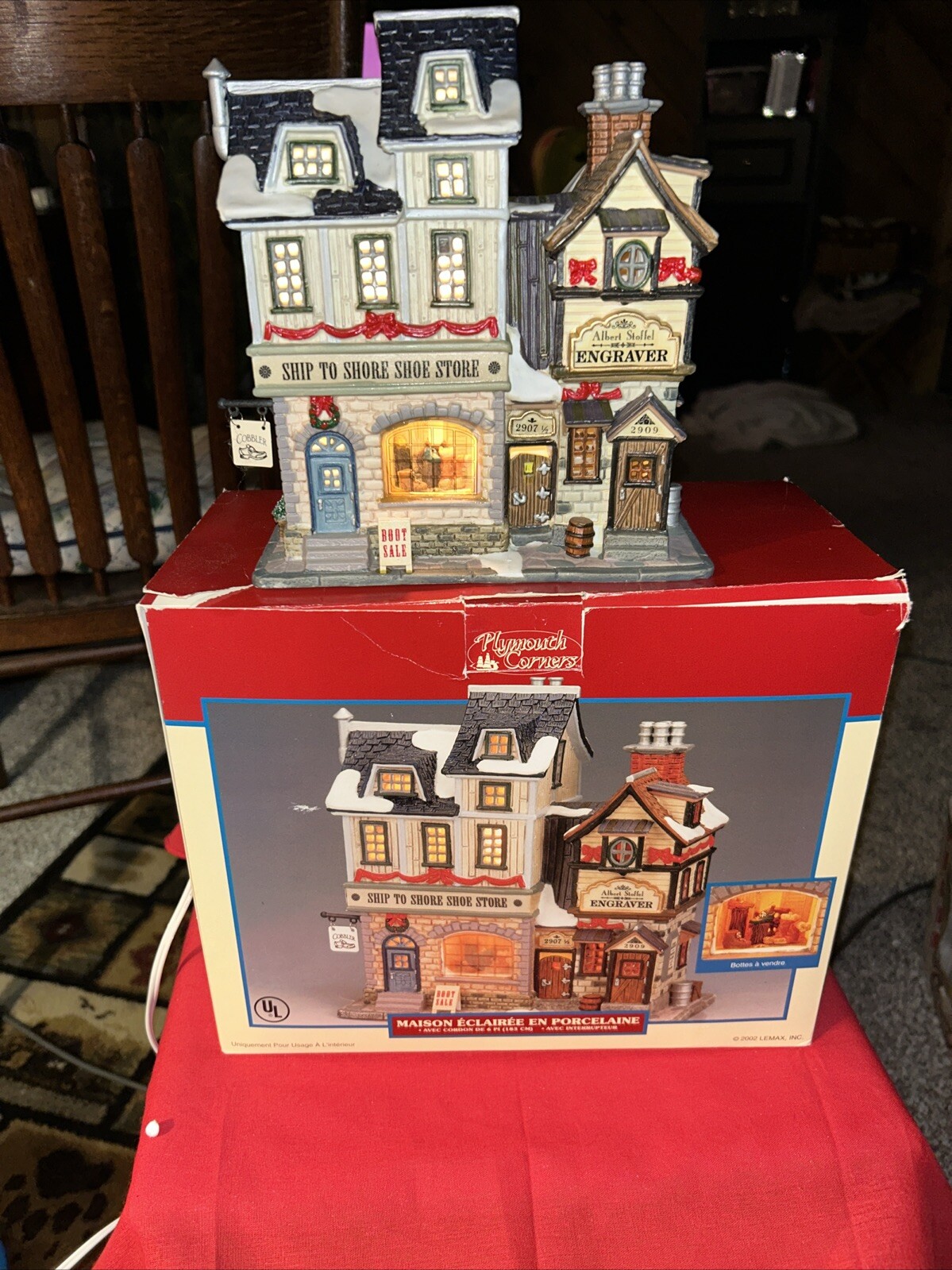 Lemax Plymouth Corners #25654A Christmas Village Lighted House 2002