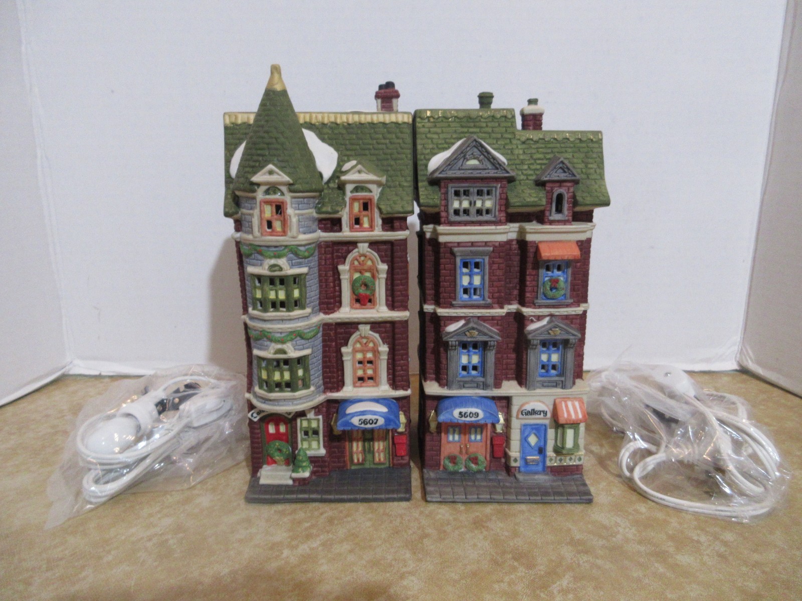 Dept. 56 Christmas In The City 1989 Two Park Avenue Townhouses 5607 & 5609