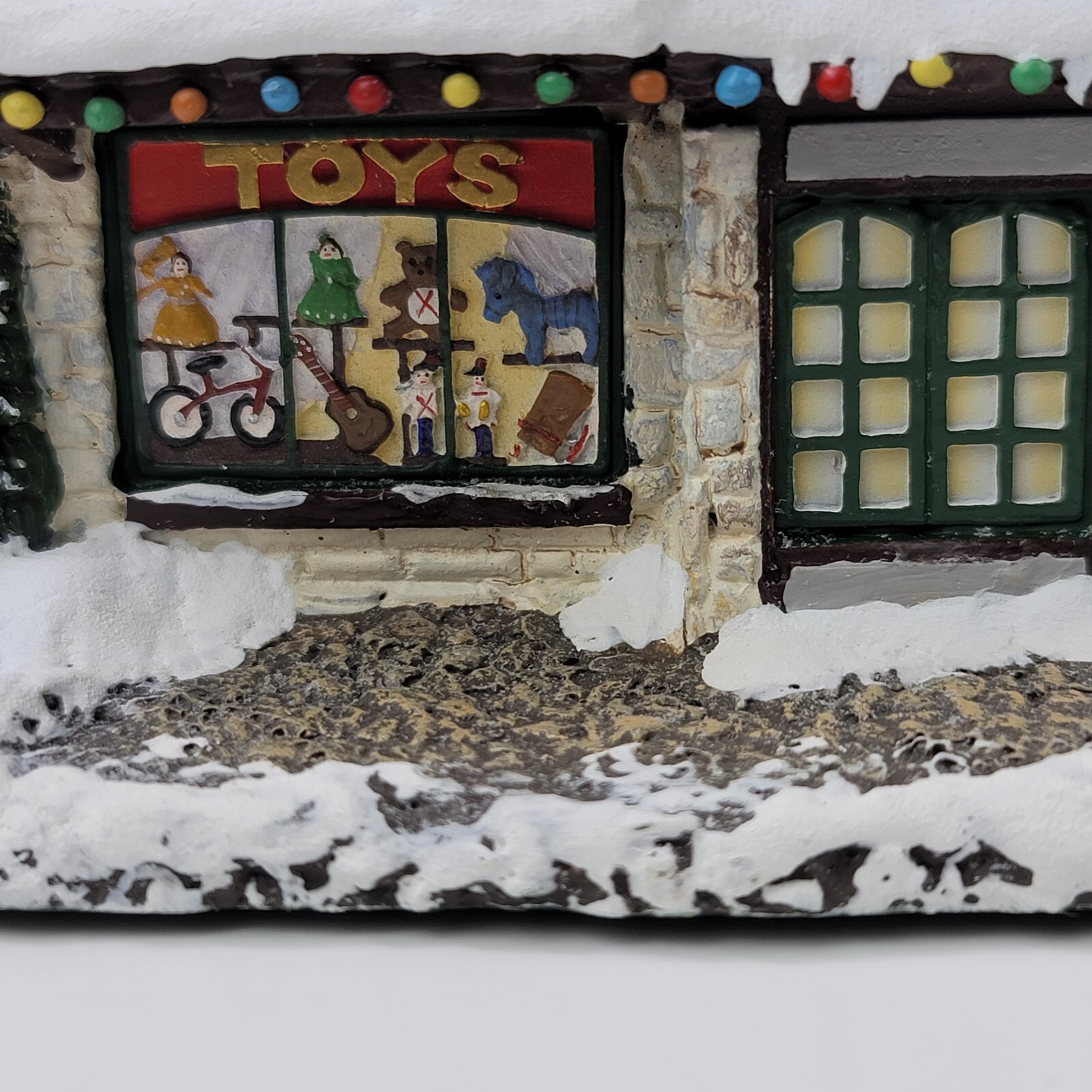 Vintage Hawthorne Village Santa’s Workshop Toys Light Up Tree Window T Kinkade