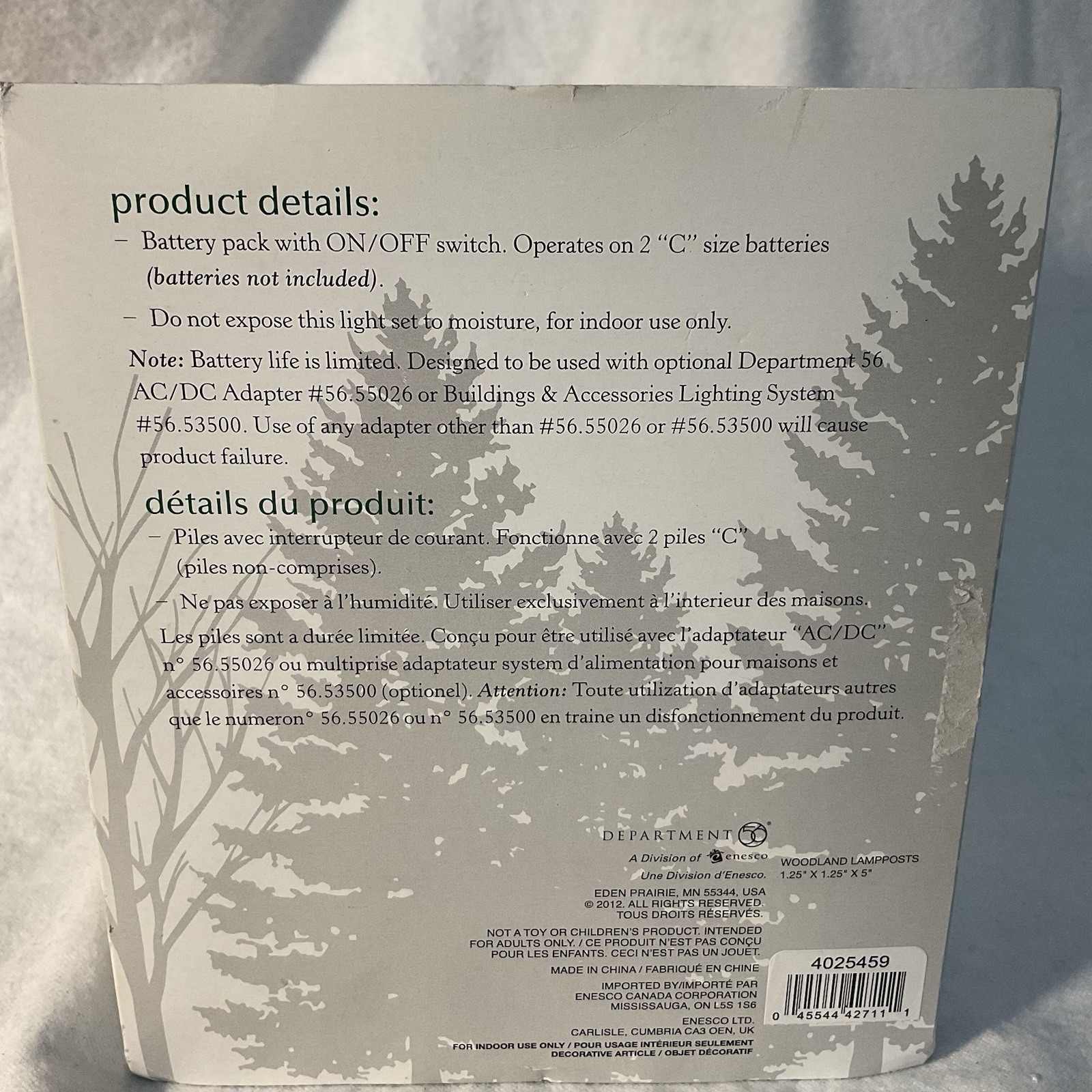 Dept 56- Village Accessories- “Woodland Lampposts” Boxed Set of 2, #4025459