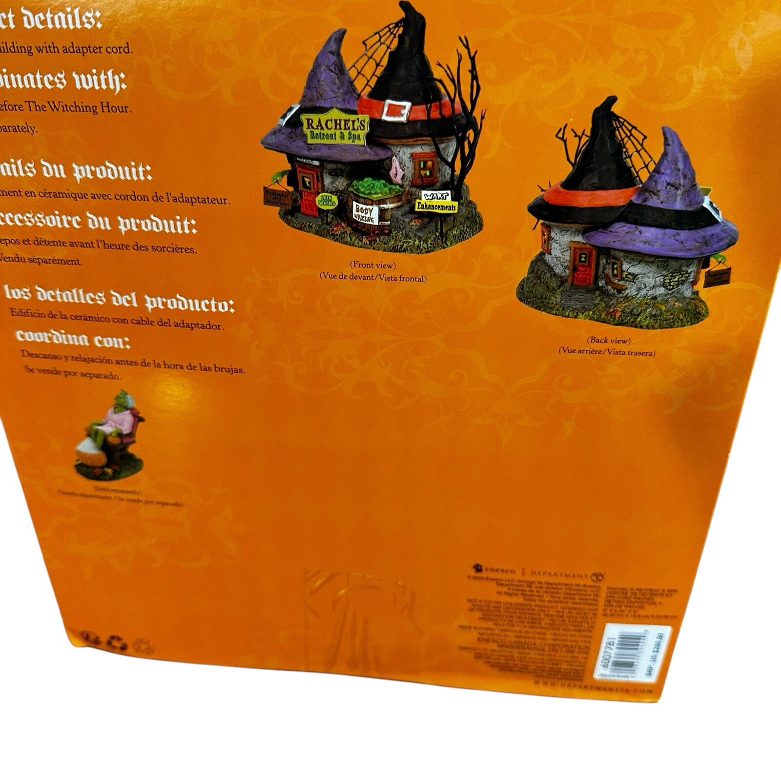 Dept 56 Halloween Witch Hollow Rachel’s Retreat & Spa Village House NIB 6007781