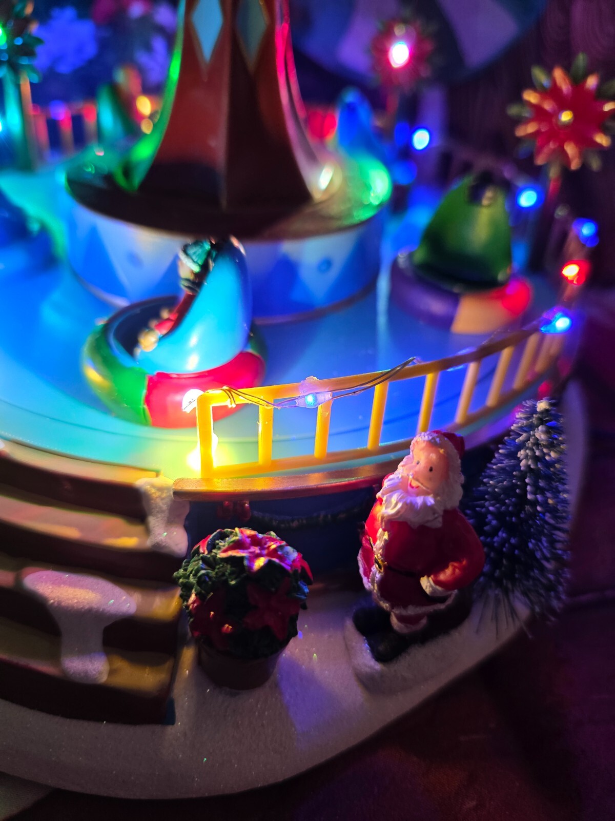 New St Nicholas Square Christmas Animated Village Amusement park musical lighted