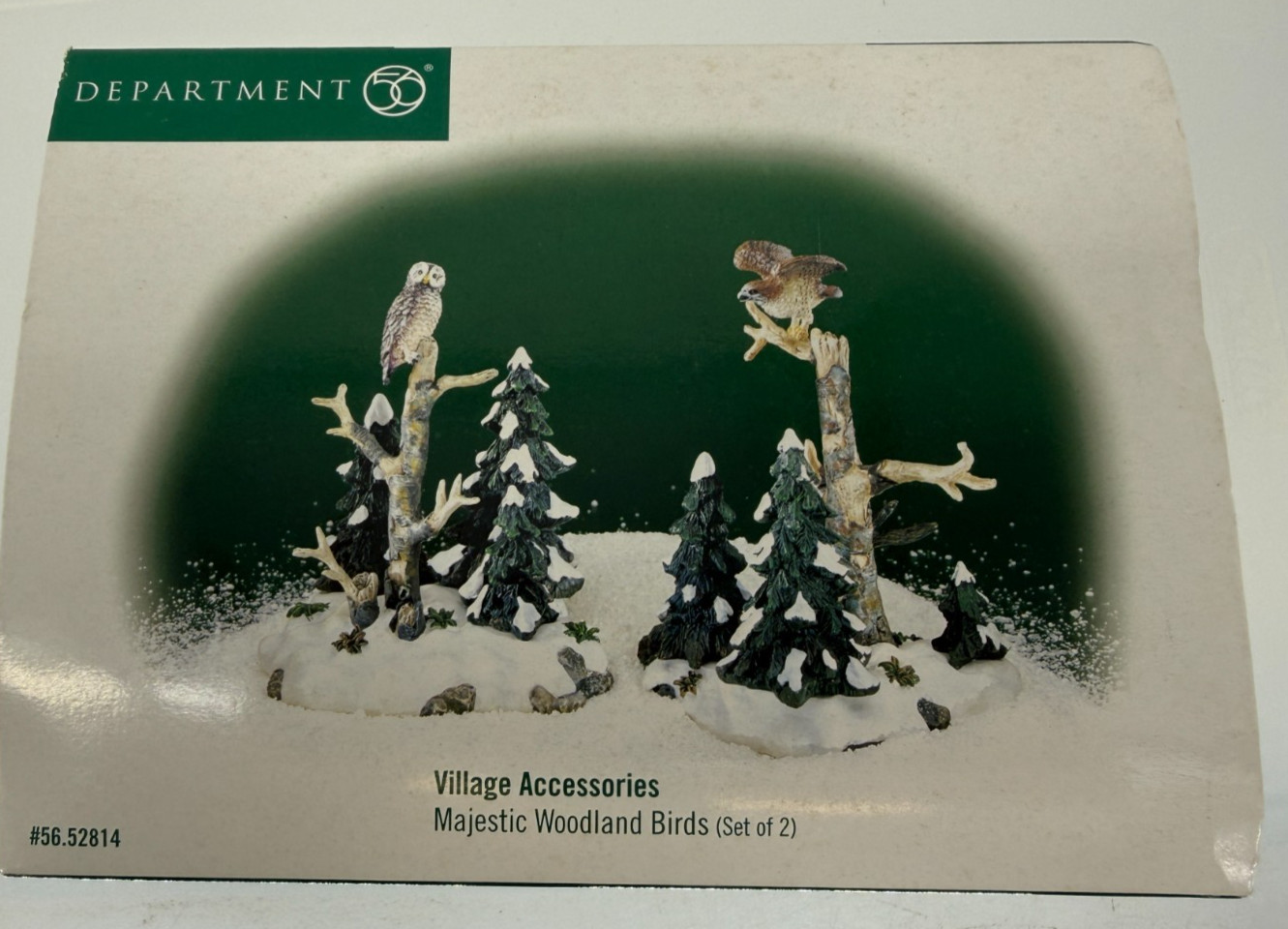Dept 56 Village Accessories – Majestic Woodland Birds, Set of 2