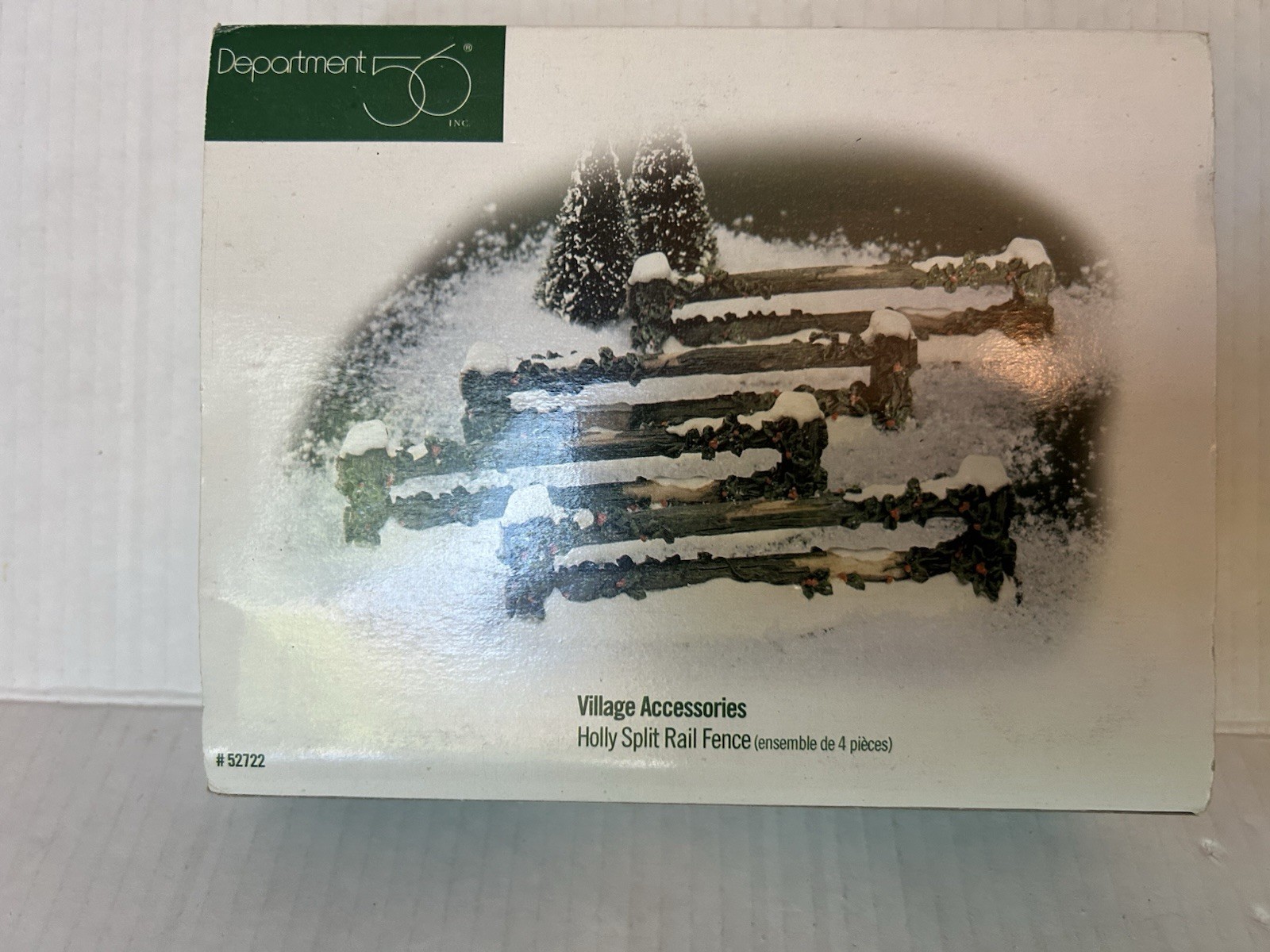 Department 56 Village Accessories #52722 Holly Split Rail Fence Set of 4