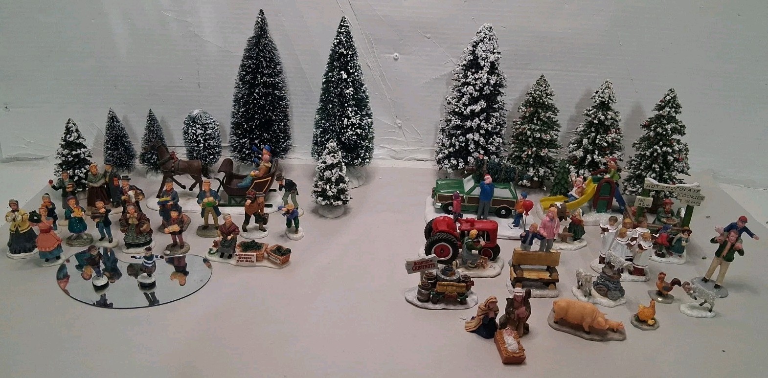 Lot Of 45 LEMAX,DEPT 56,ENCHANTED Christmas Figurines/Trees SEE DESCRIPTION
